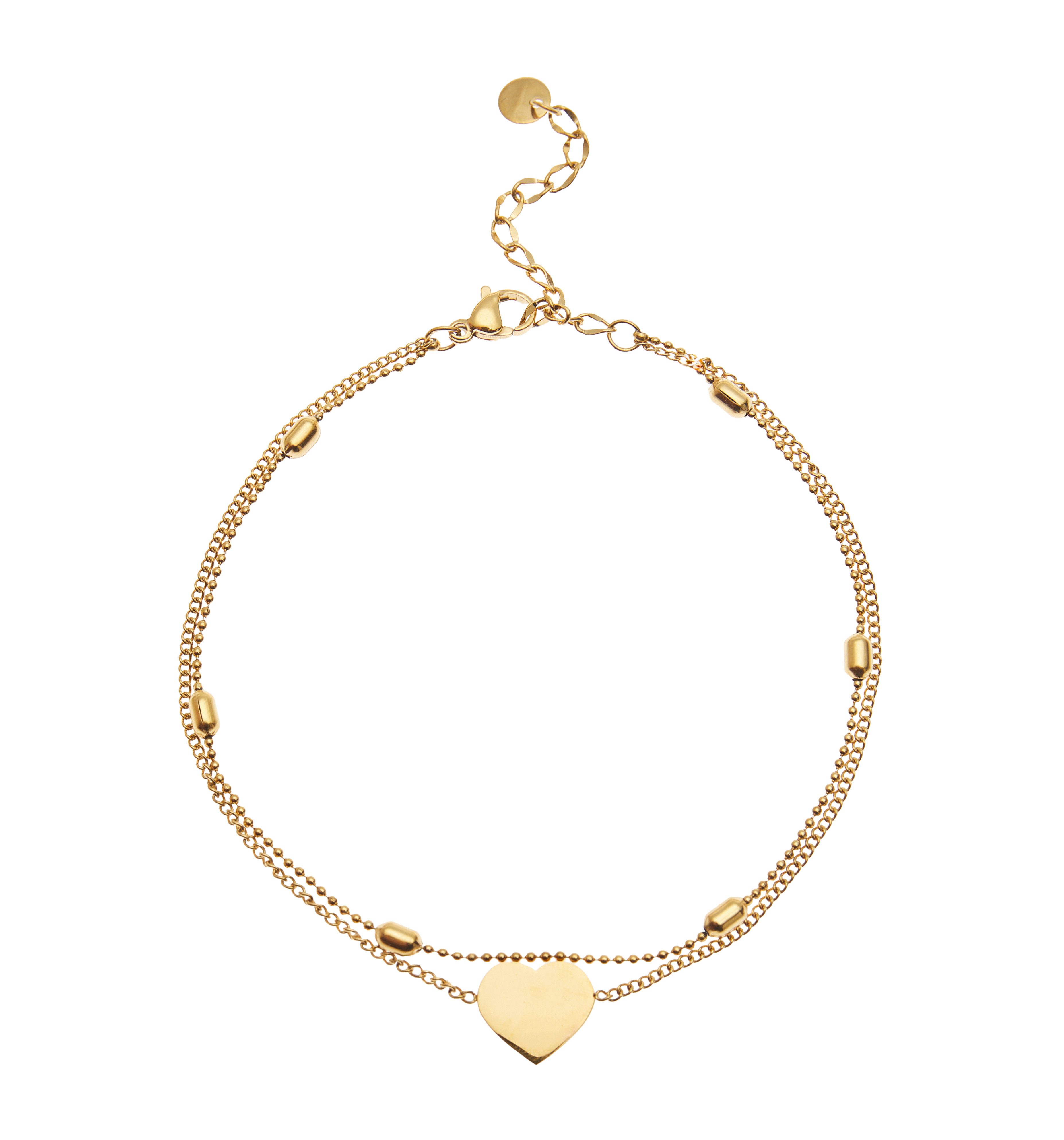 LASCANA Fußkette Mit Herzanhänger, NEU Aus vergoldetem Edelstahl. Reduzierter Preis € 17,99. Unverbindliche Preisempfehlung € 19,99