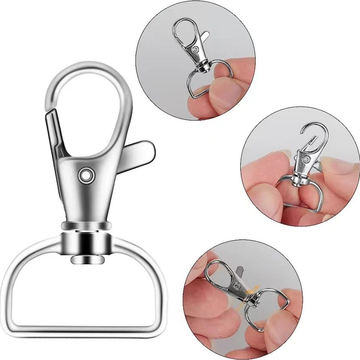 Stück (40-tlg) Schlüsselanhänger-Clip-Haken Set Premium-D-Ring-Clip Schlüsselanhänger CTGtree 40