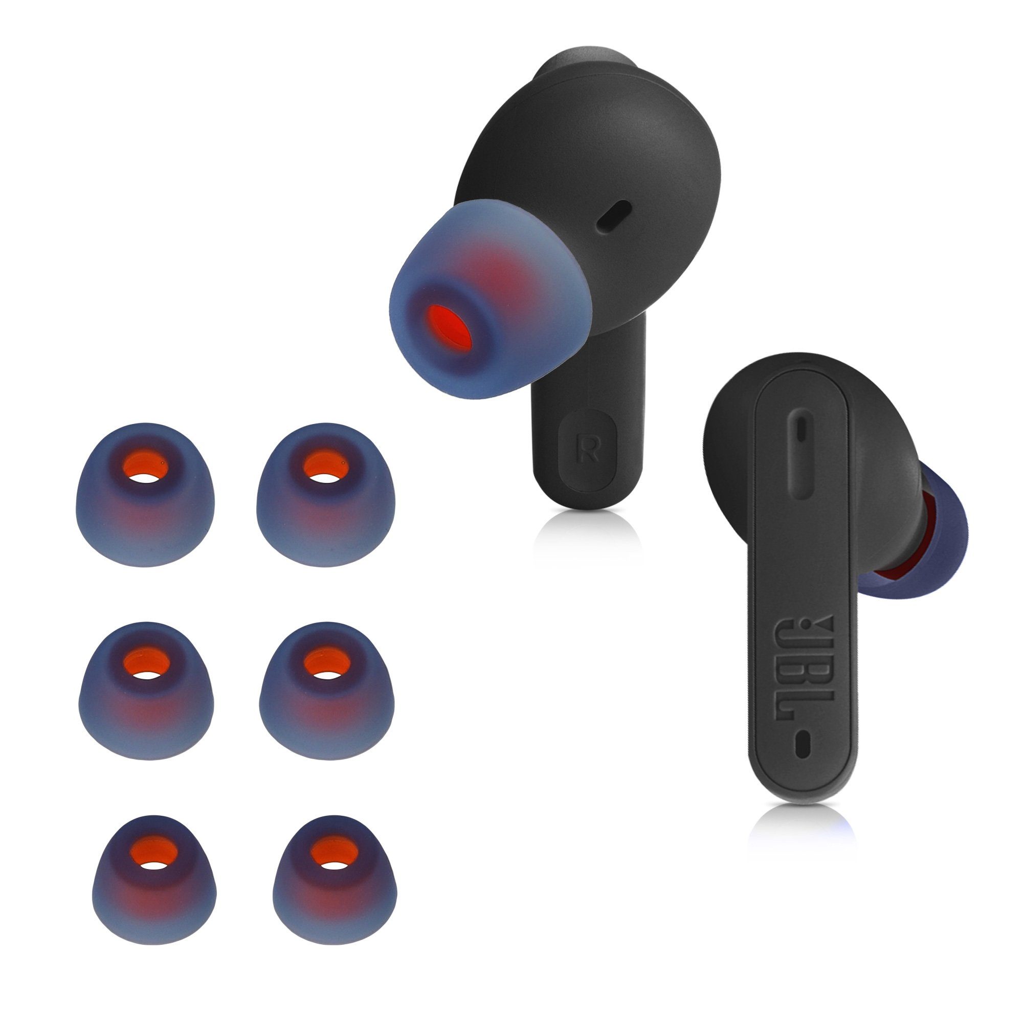 kwmobile 6x Polster für JBL Tune 230 NC TWS / T230NC Ohrpolster (3 Größen - Silikon Ohrstöpsel In-Ear Kopfhörer) | Kopfhörer