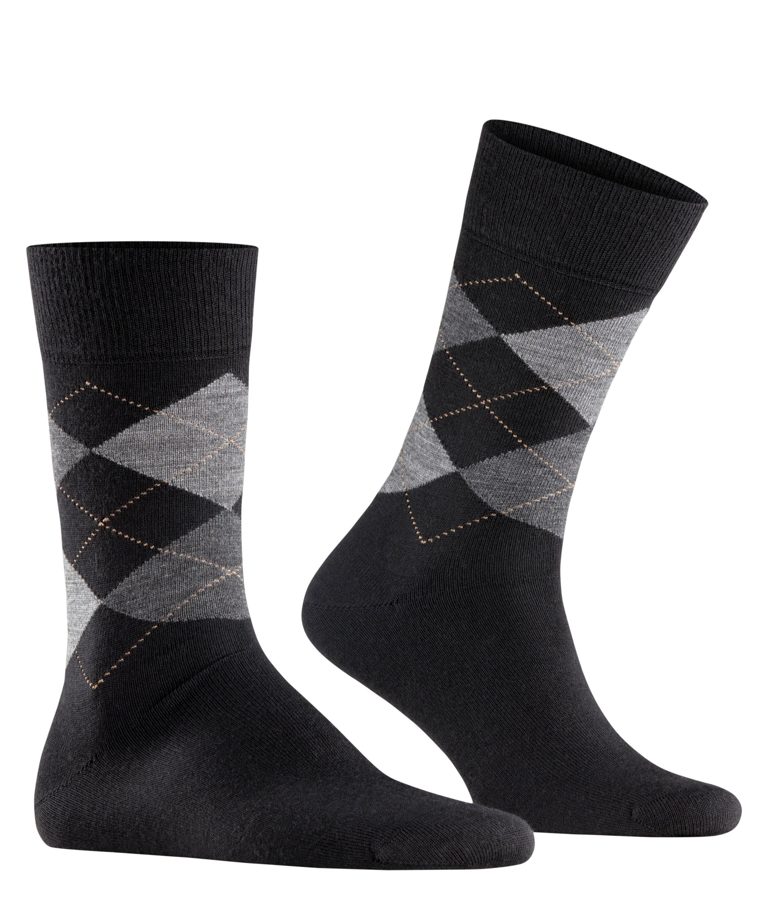 Socken (3000) black Edinburgh (1-Paar) Burlington