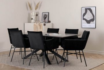 ebuy24 Essgruppe PiazzaGRBL Essgruppe Esstisch grau und 6 Pippi Ess, (7-tlg)