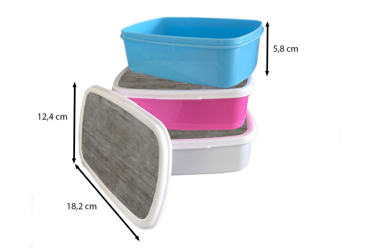 Stein Brotbox Jungs Beton und Struktur - Muster, - Kunststoff, für und - Lunchbox Brotdose, weiß MuchoWow für Erwachsene, (2-tlg), Kinder Mädchen