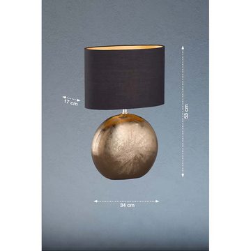 etc-shop LED Tischleuchte, Tischleuchte Beistelllampe Nachttischlampe Bürolampe Bronze Keramik H