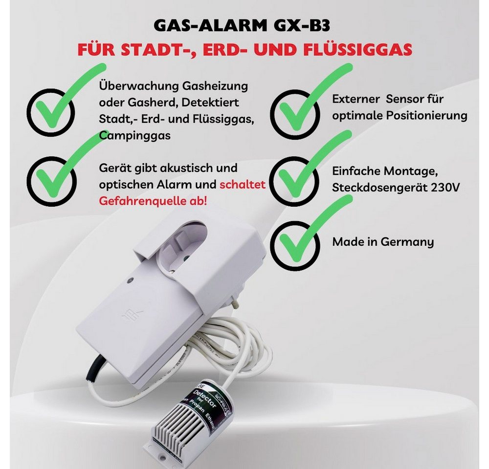 Thumbnail - Elektrotechnik Schabus Schabus GX-B3, ext. Sensor SE Gasmelder netzbetrieben detektiert Pro Gasmelder