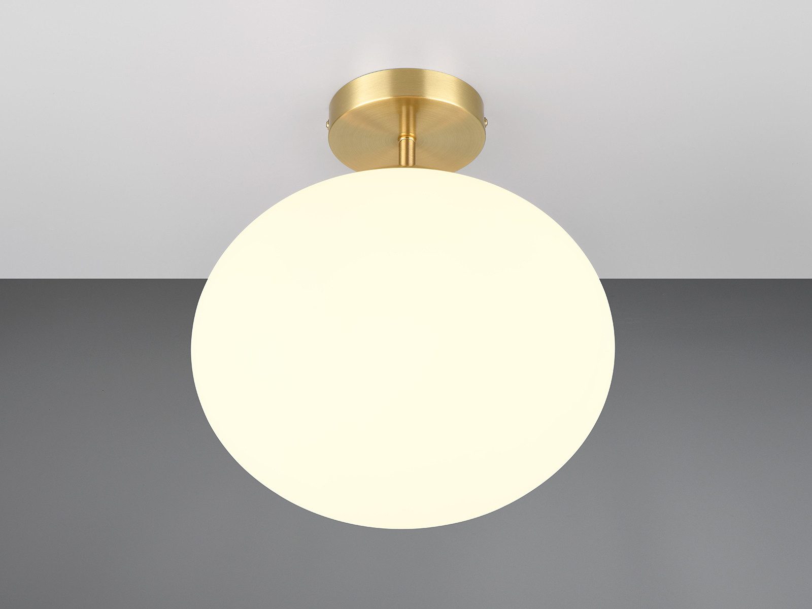 TRIO Leuchten LED Deckenleuchte, Dimmfunktion, LED wechselbar, Warmweiß, Deckenbeleuchtung mit Glas-kugel, Lampe für Treppenhaus Ø 30cm