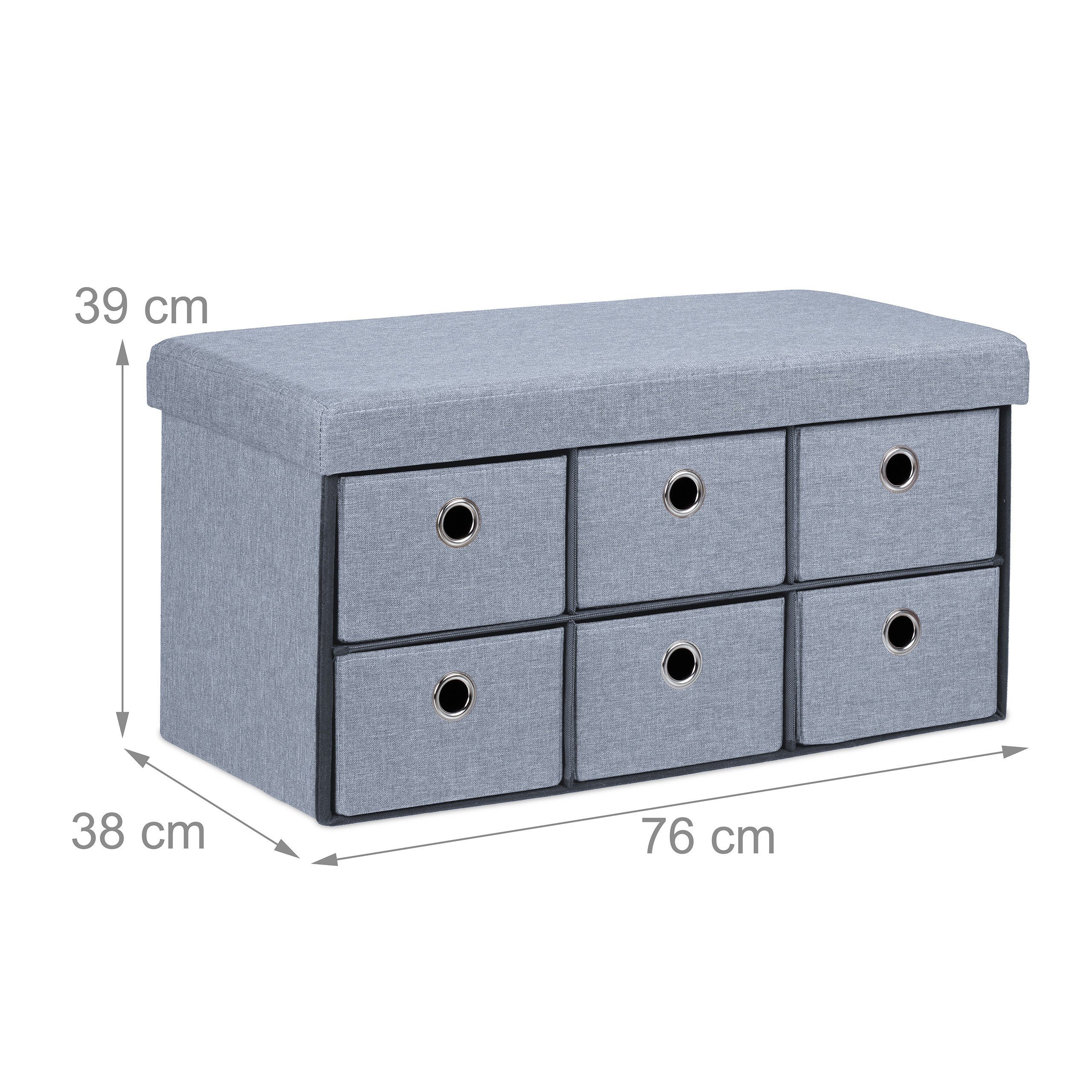 relaxdays Sitztruhe Sitzbank mit Stauraum (1-St) – Bild 4 von 5