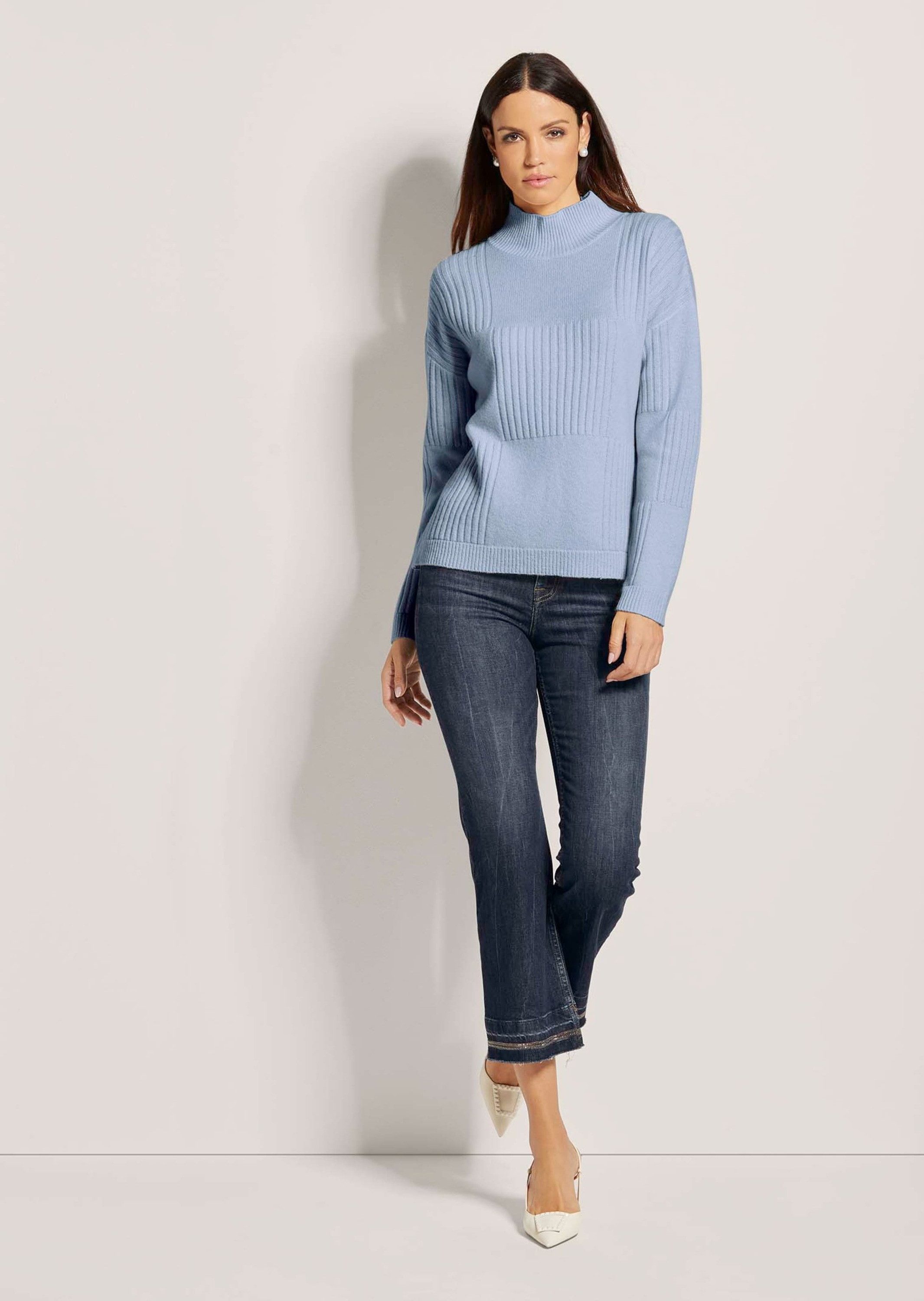 MADELEINE Strickpullover Stehkragen-Pullover aus Schurwolle günstig online kaufen