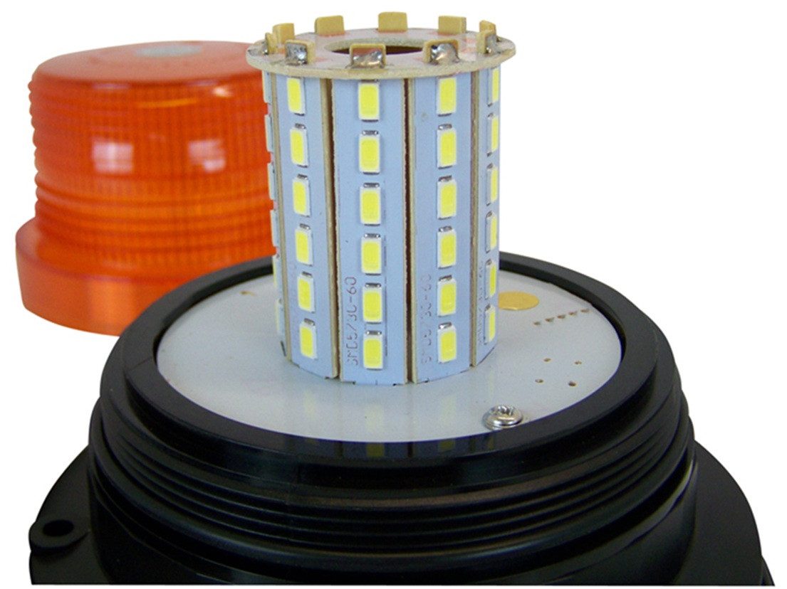 Berger & Schröter Rundumleuchte 60er LED Rundumkennleuchte Magnetmontage, 12/24V, LED fest integriert, Mit Magnetfuß oder zur Festmontage
