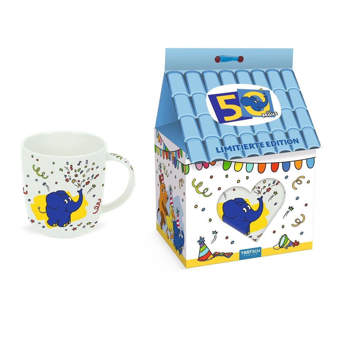 Trötsch Verlag Bankordner TRÖTSCH Jubiläumstasse Die Maus Der Elefant 300ml
