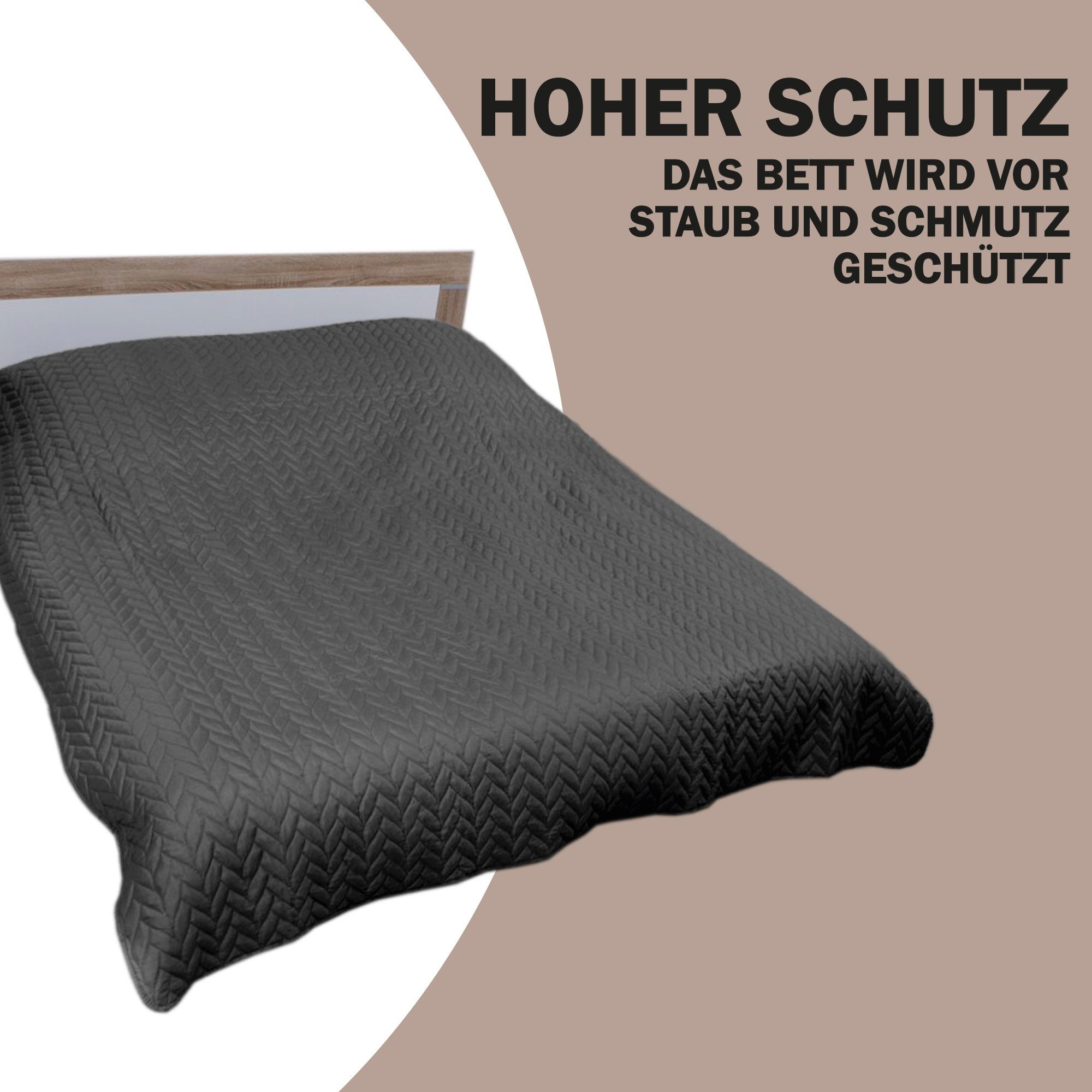 Bestlivings Tagesdecke Bettüberwurf gesteppt, XXL Sofaüberwurf - Sommerdecke gesteppt - Steppdecke, Wendedecke – Bild 3 von 5