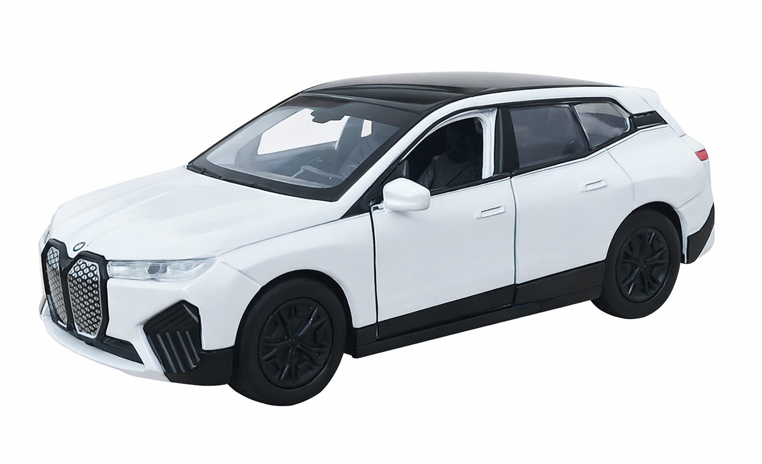 Modellauto BMW iX Modellauto 11,8cm Modell Auto aus Metall mit Rückzug 26 (Weiss)