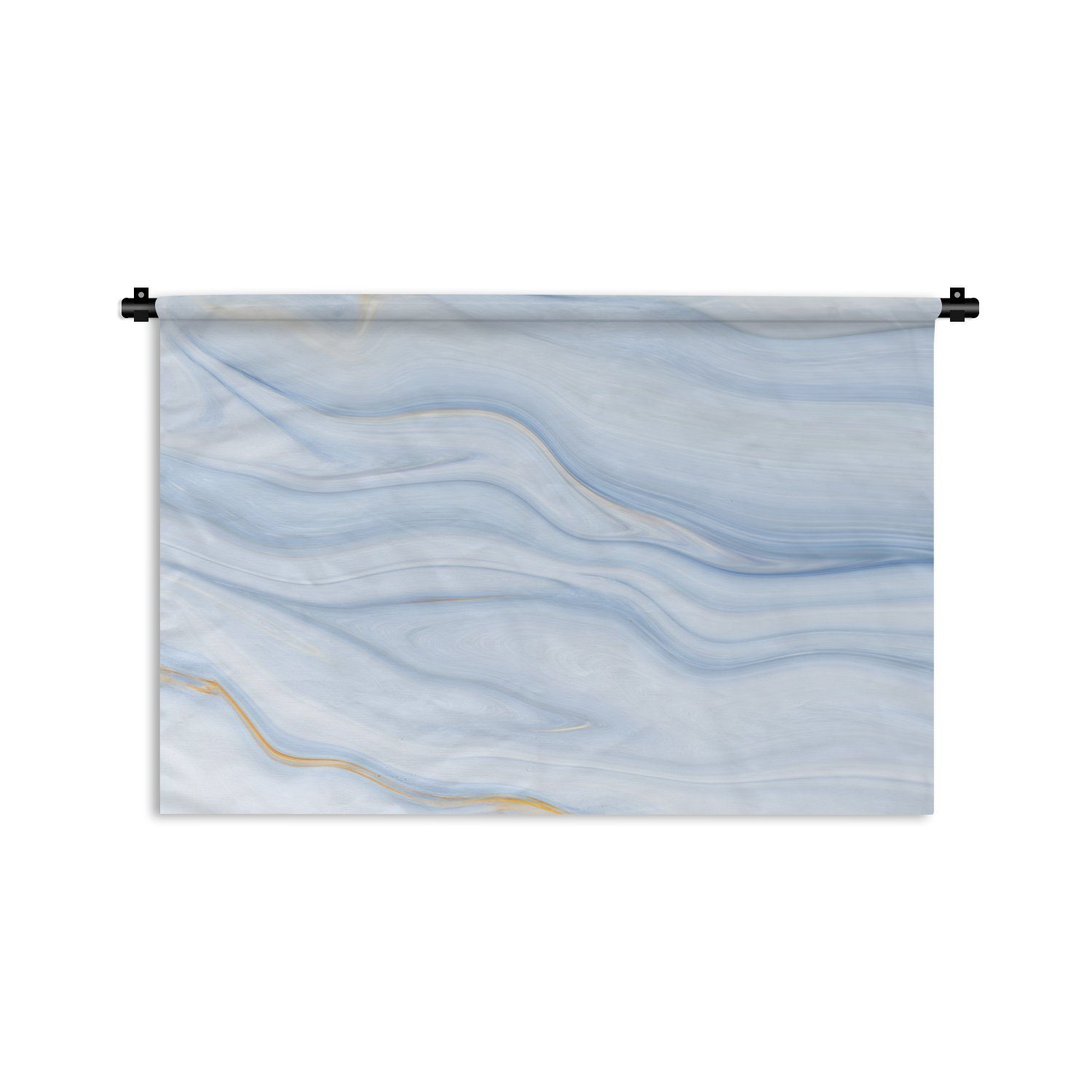 MuchoWow Wanddekoobjekt Marmor - Welle - Blau - Muster - Marmoroptik - Pastell, Wanddeko für Wohnzimmer, Schlafzimmer, Kleid, Wandbehang, Kinderzimmer