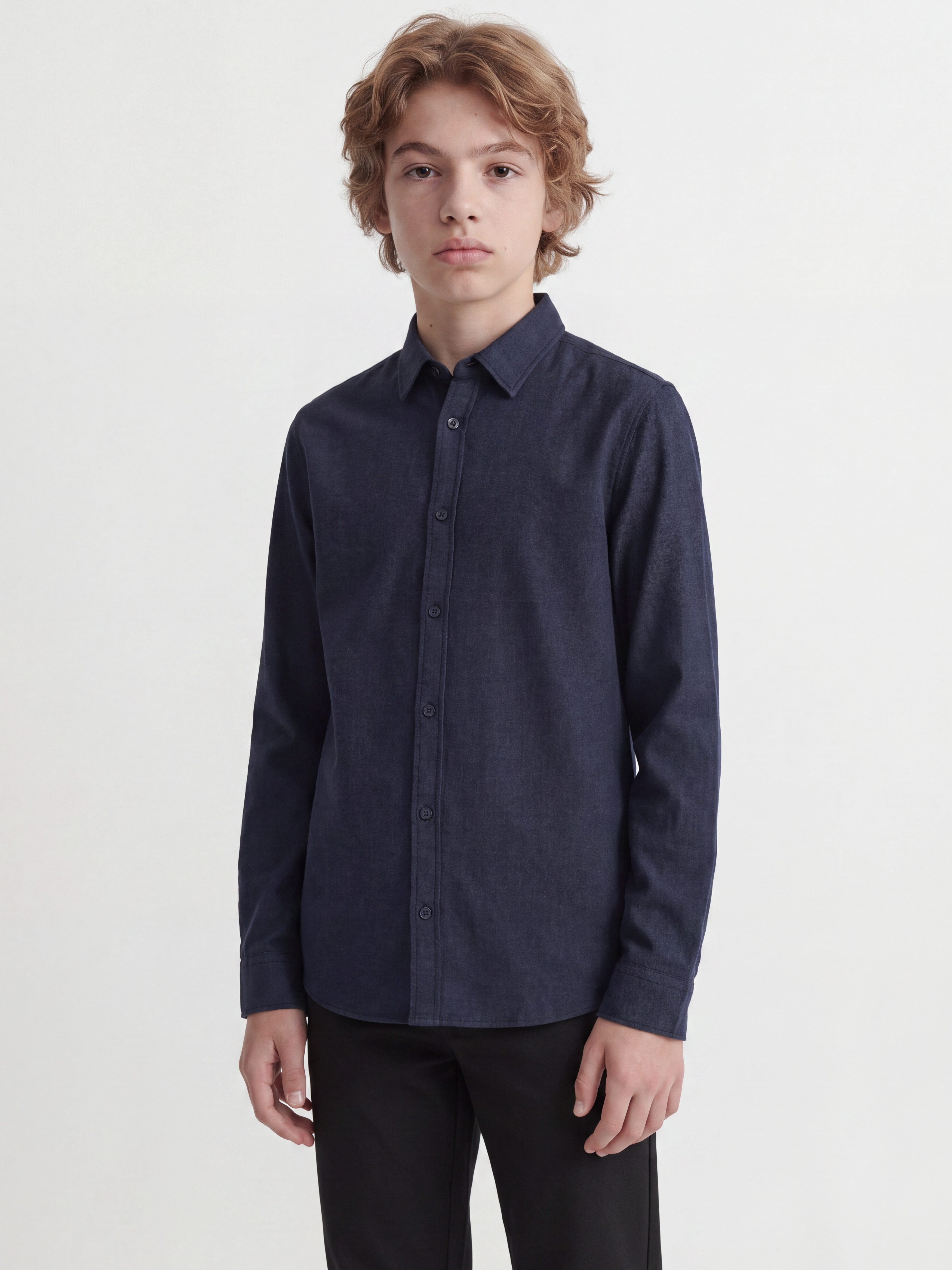 Jack & Jones Junior Langarmhemd JJEFIELD MELANGE SHIRT LS JNR Baumwolle, regular fit