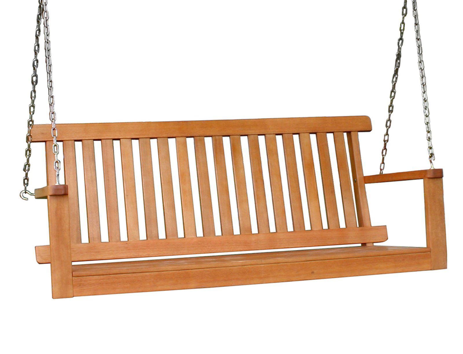 Spetebo Gartenbank Hängebank COLUMBIA, Eukalyptus FSC (Stück, 1-St., Sitzbank), Geölte Eukalyptus Bank zum aufhängen