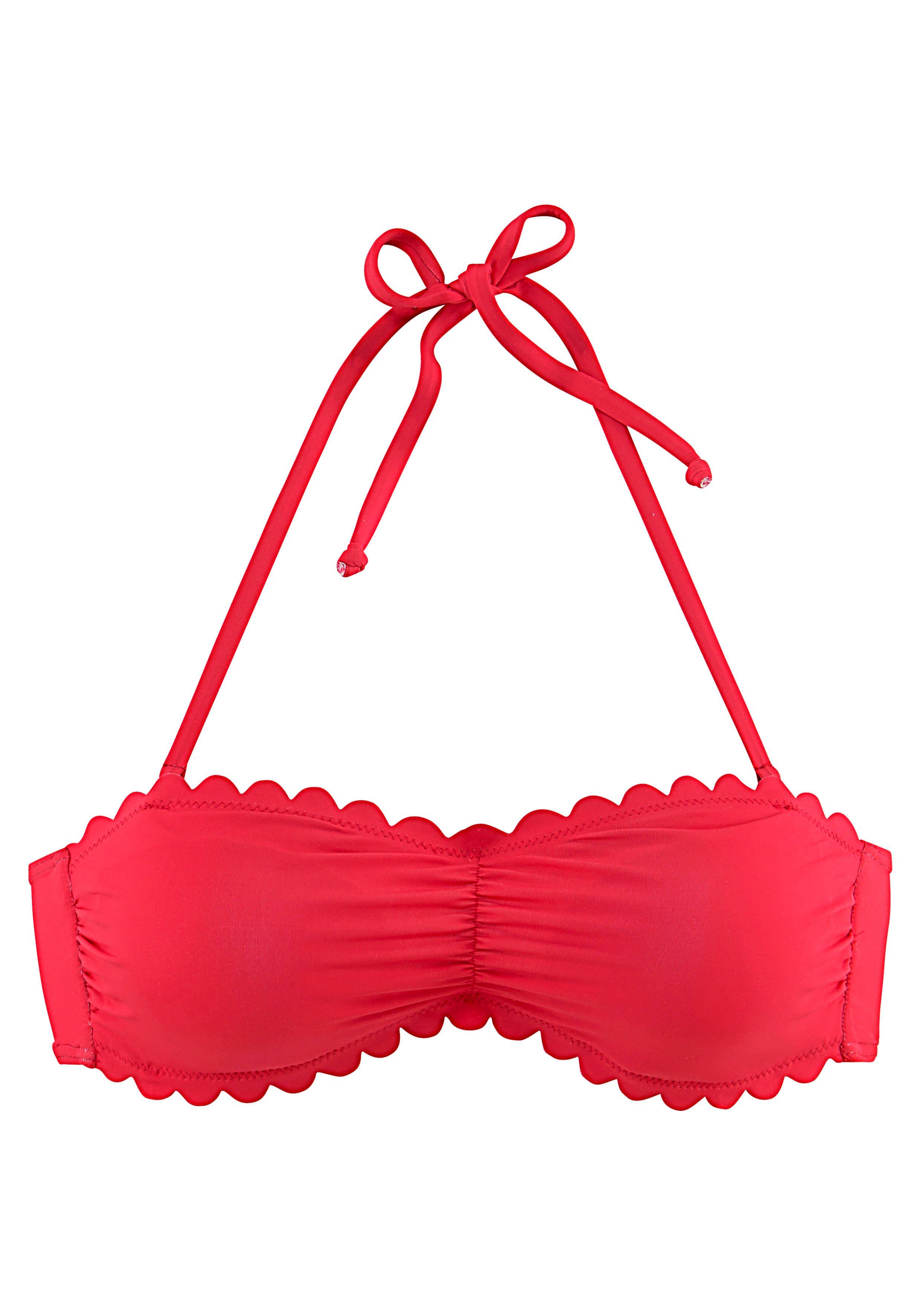 LASCANA Bandeau-Bikini-Top Scallop, mit gelaserter Wellenkante günstig online kaufen