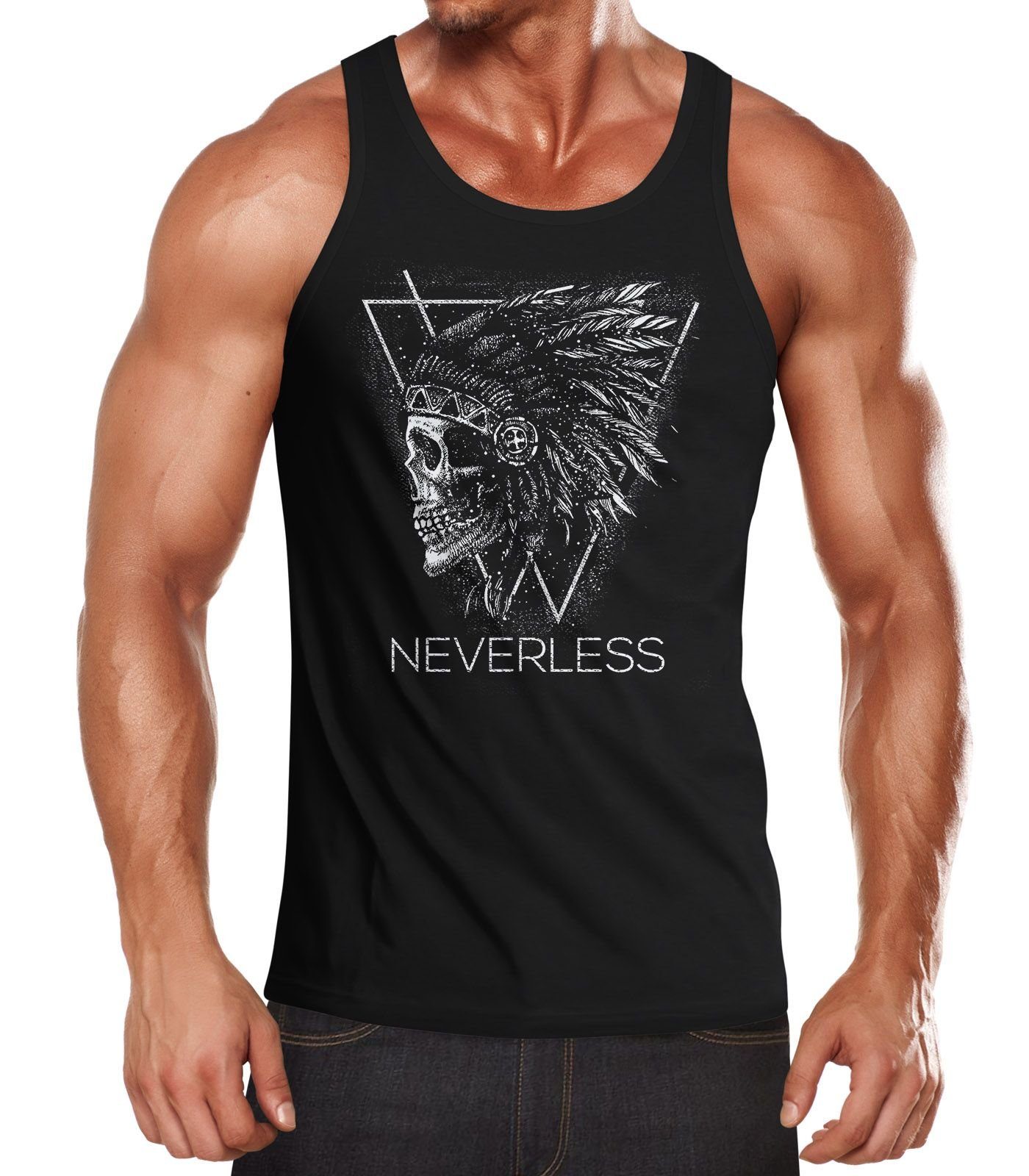 Tanktop Herren Tank-Top Neverless Totenkopf Muskelshirt Muscle Shirt