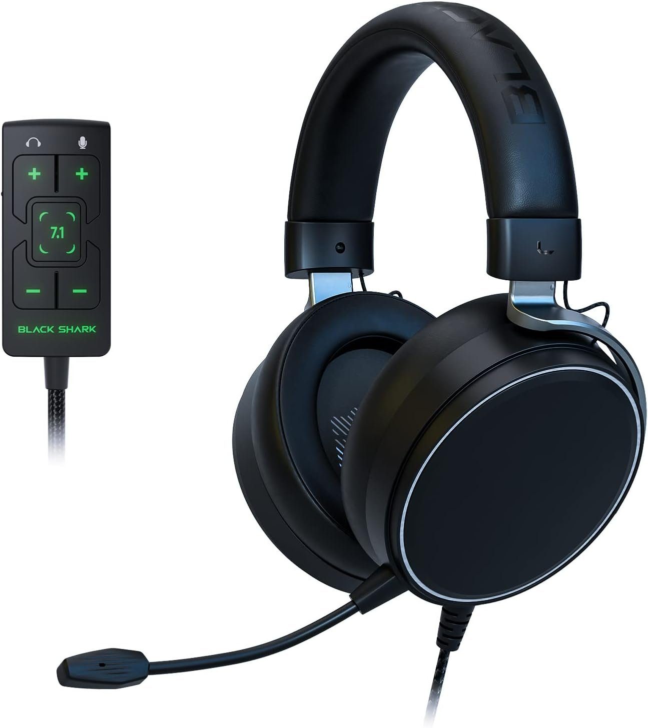 Audioklinke) Gaming-Headset Black PS5, 7.1 Tag, Surround mit mit Gaming Switch, Shark Spatial (Tragekomfort Geräuschunterdrückung, ganzen PS4, Xbox, PC, Sound 3,5 für Kopfhörer mm für den