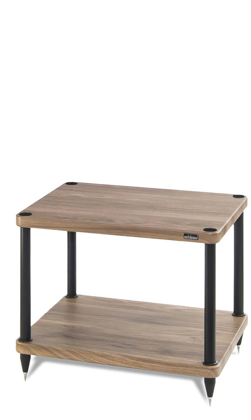 Solidsteel Audio-Board S3-2 HiFi Audio Rack Walnut, Massive MDF-Regalböden mit Polymerlaminat