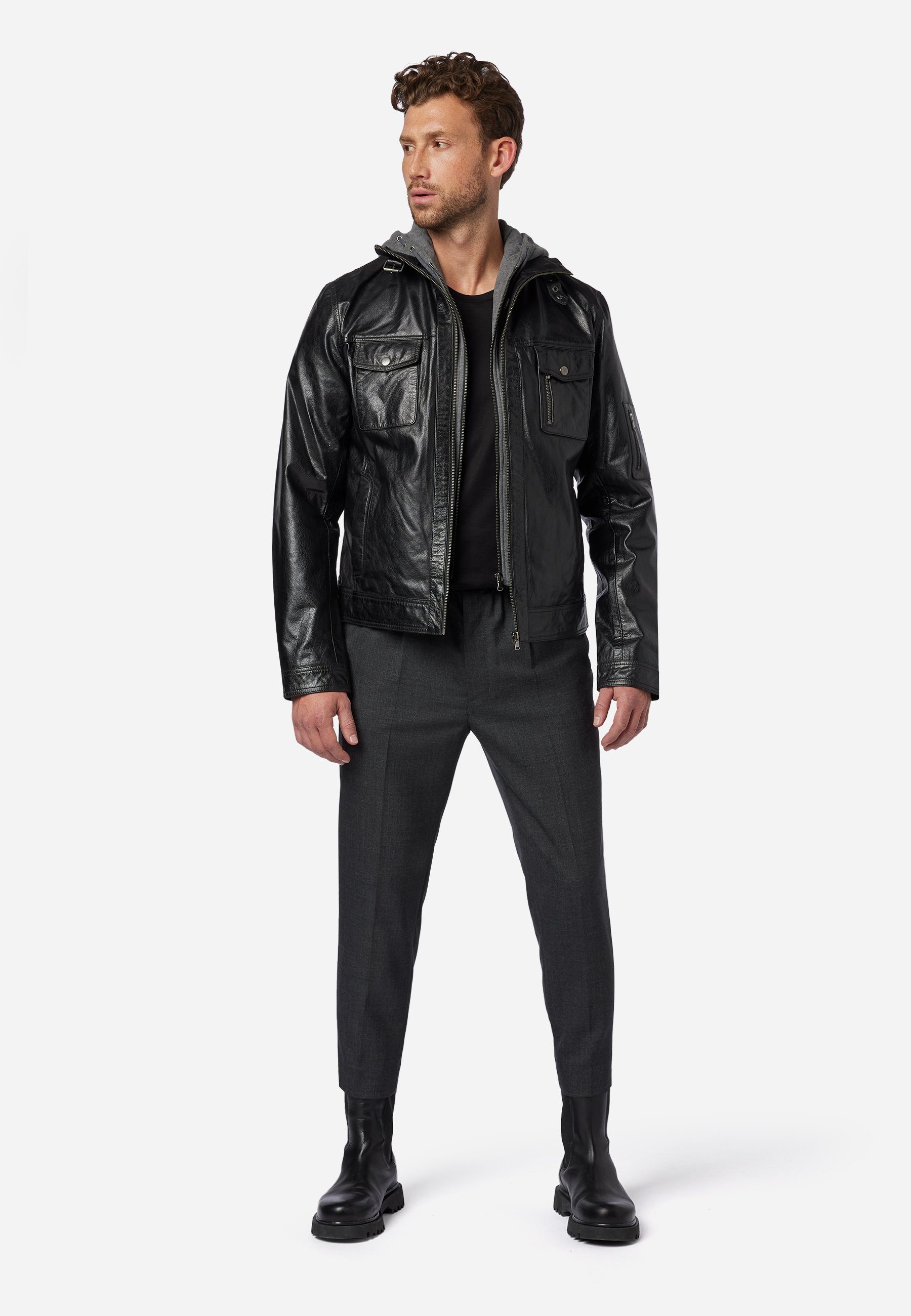 RICANO Lederjacke Rex hochwertiges Büffelleder abtrennbarer günstig online kaufen