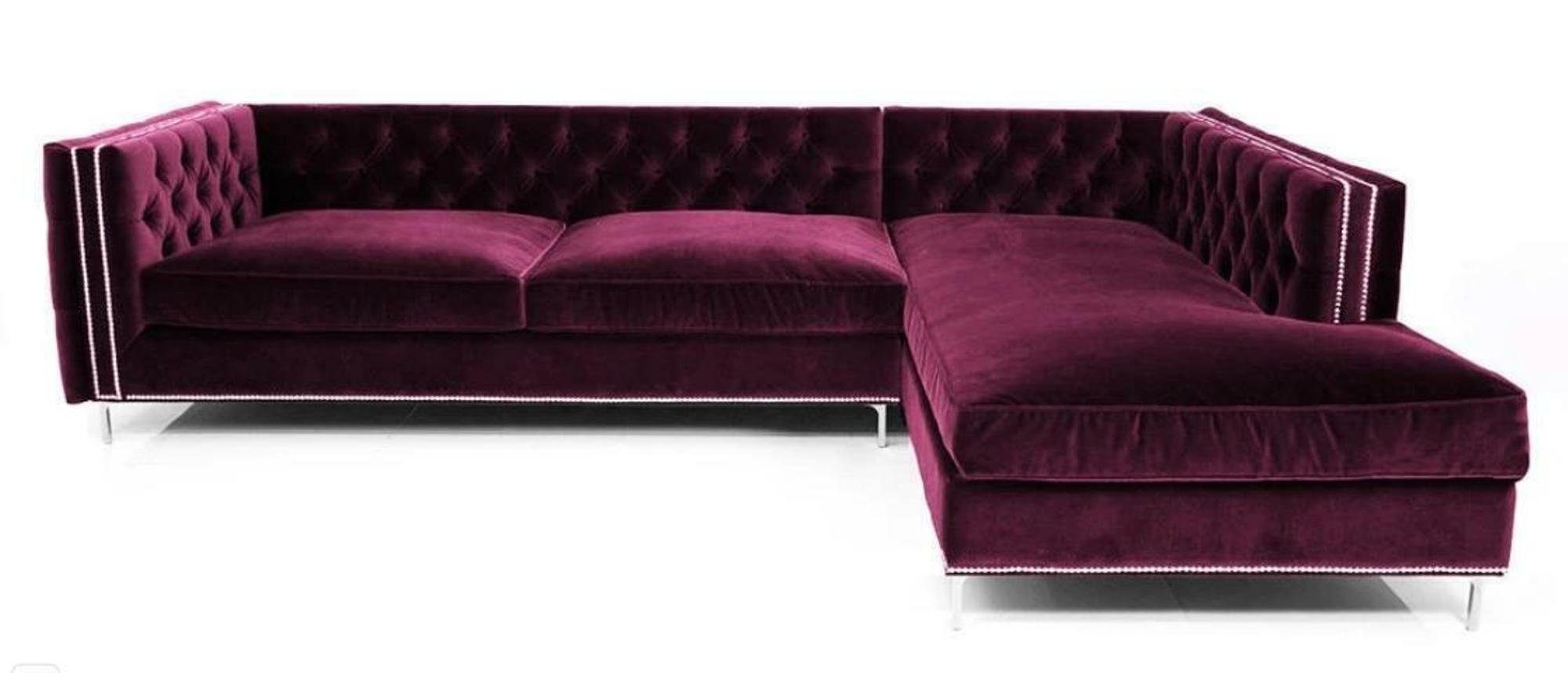 JVmoebel Ecksofa Luxriöse Blaue L-Form Couch modernes Ecksofa Polstermöbel Neu, Made in Europe Lila