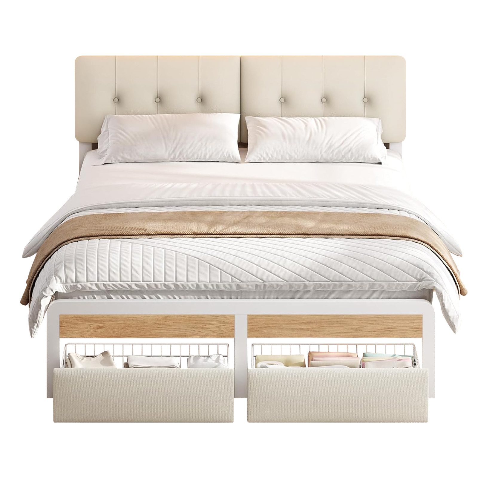 KIMENICH Metallbett Mit LED-Beleuchtung, 2 Schubladen und höhenverstellbare günstig online kaufen