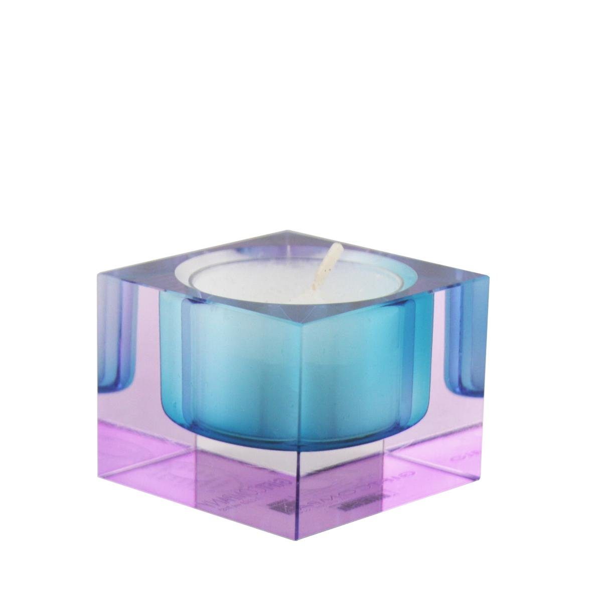 Giftcompany Teelichthalter Gift-Company Teelichthalter Sari Kristallglas blau H ca. 4 cm (Stück)
