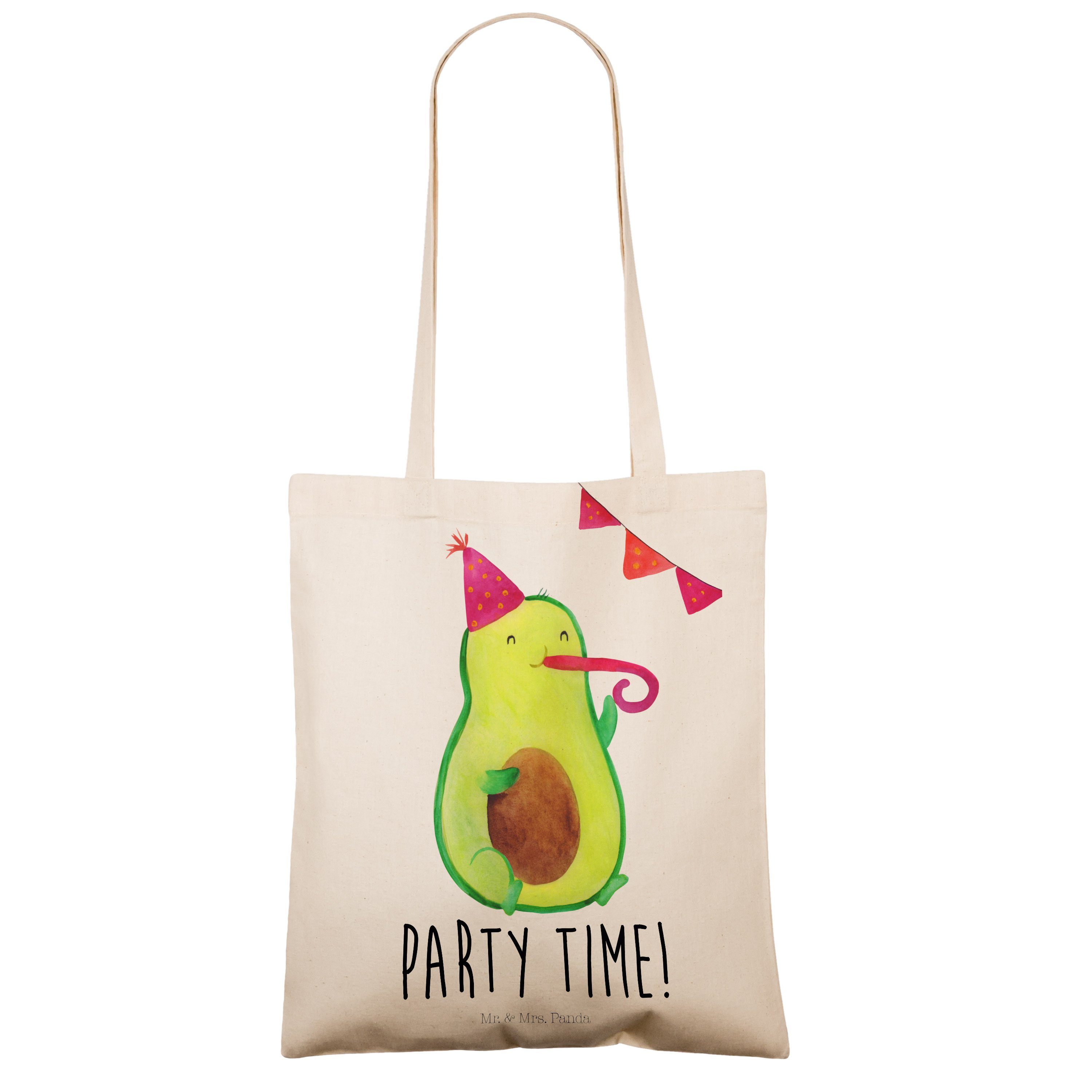 Mr. & Mrs. - Gesund, Transparent Einkaufstasche, Avocado Panda (1-tlg) Tragetasche Time - Geschenk, Party