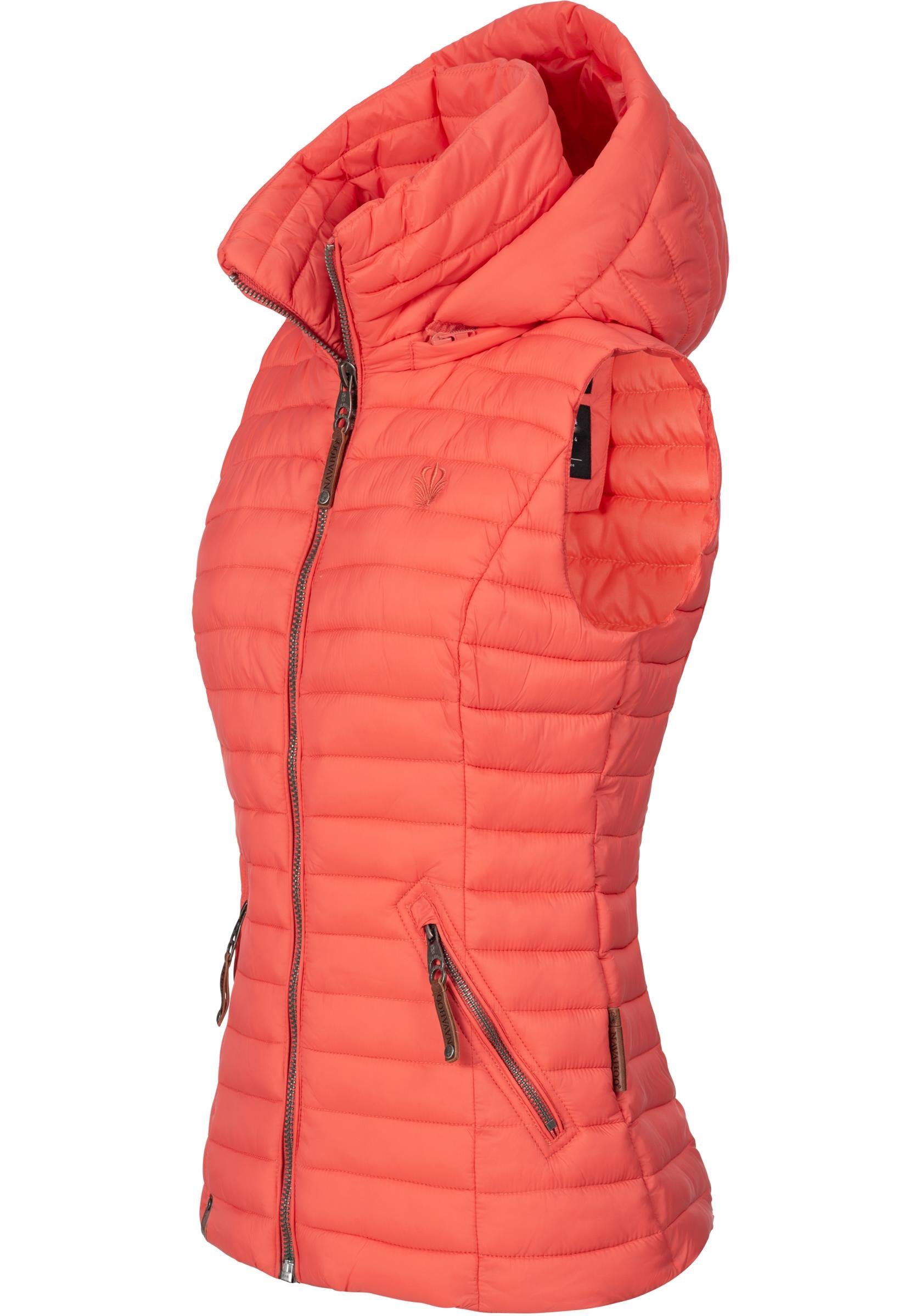 Navahoo Steppweste Shadaa stylische ärmellose Damen Weste mit Kapuze