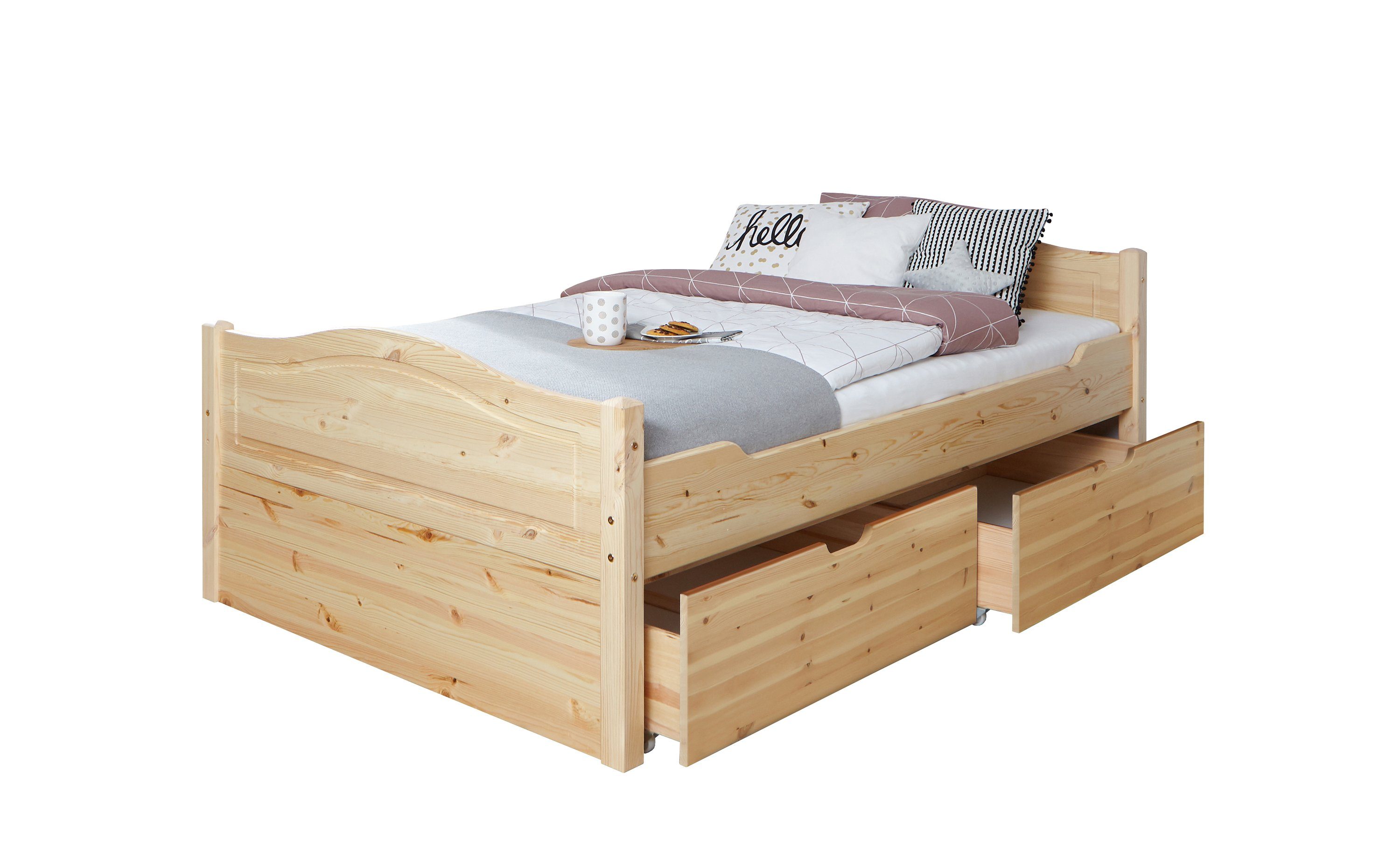 Ticaa Bettgestell Doppelbett "Leni" 140x200 mit 2er Schubkästen günstig online kaufen