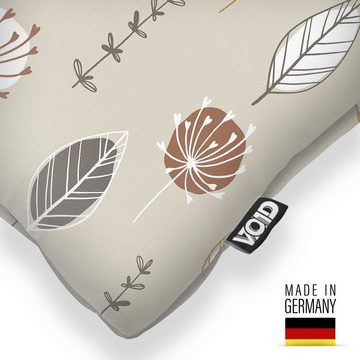 Kissenbezug, VOID (1 Stück), Skandinavien Design Blumen Beige muster kräuter natur garten pflanzen