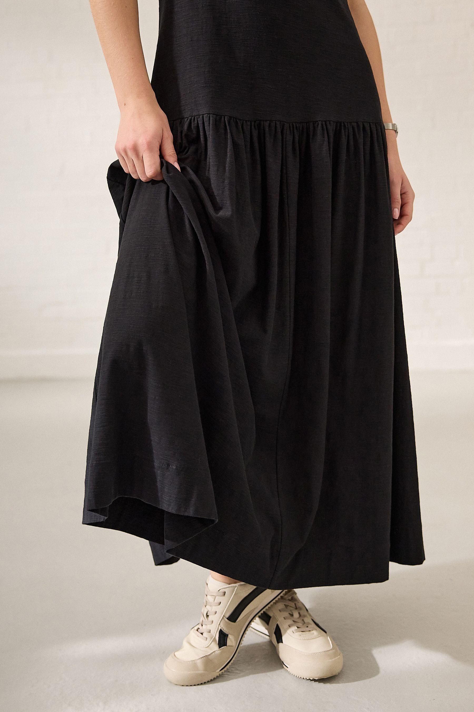 Next Midikleid Ärmelloses Midikleid 100 % Baumwolle (1-tlg)