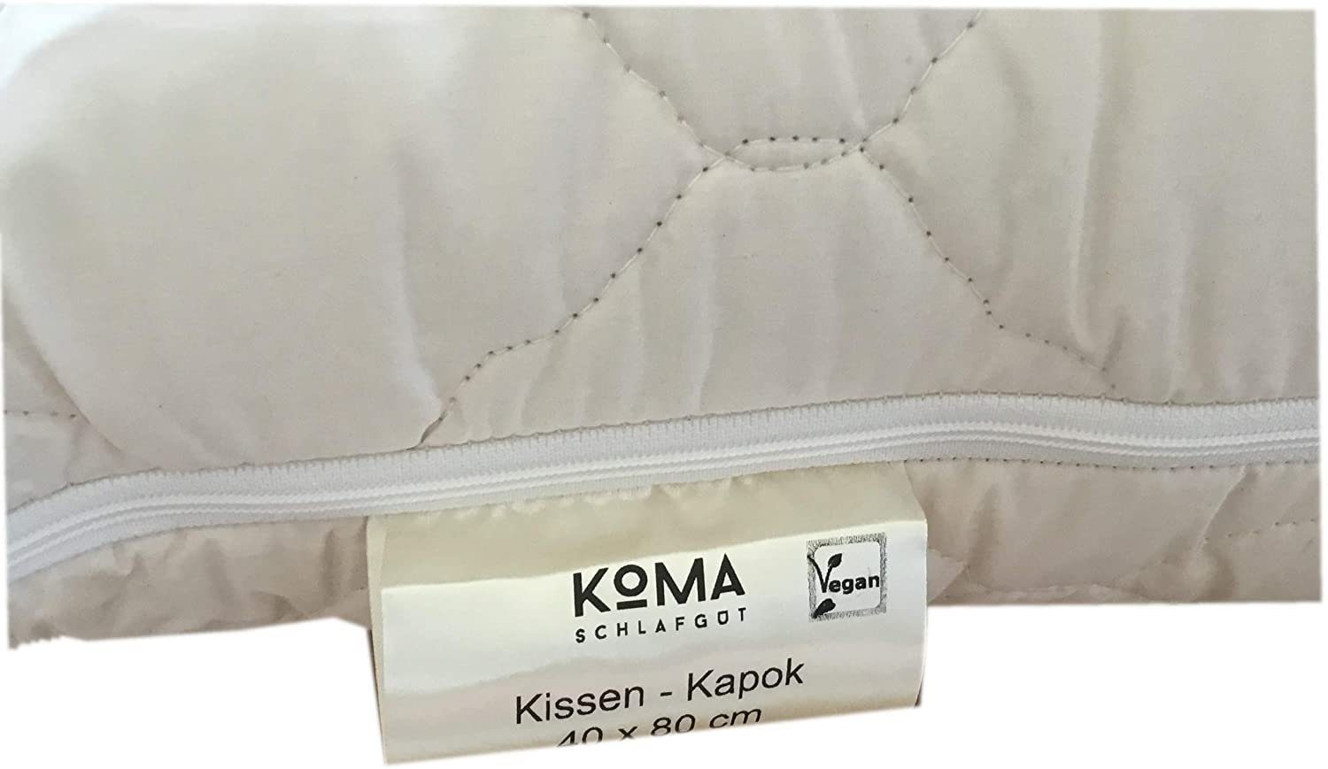 - schlafgut, nachhaltig, in Kapok, Bio Füllung: Bio Bio kbA - Germany Perkal, Baumwolle Bezug: KOMA Handmade Naturfaserkopfkissen Qualität Kapok Kopfkissen, vegan,