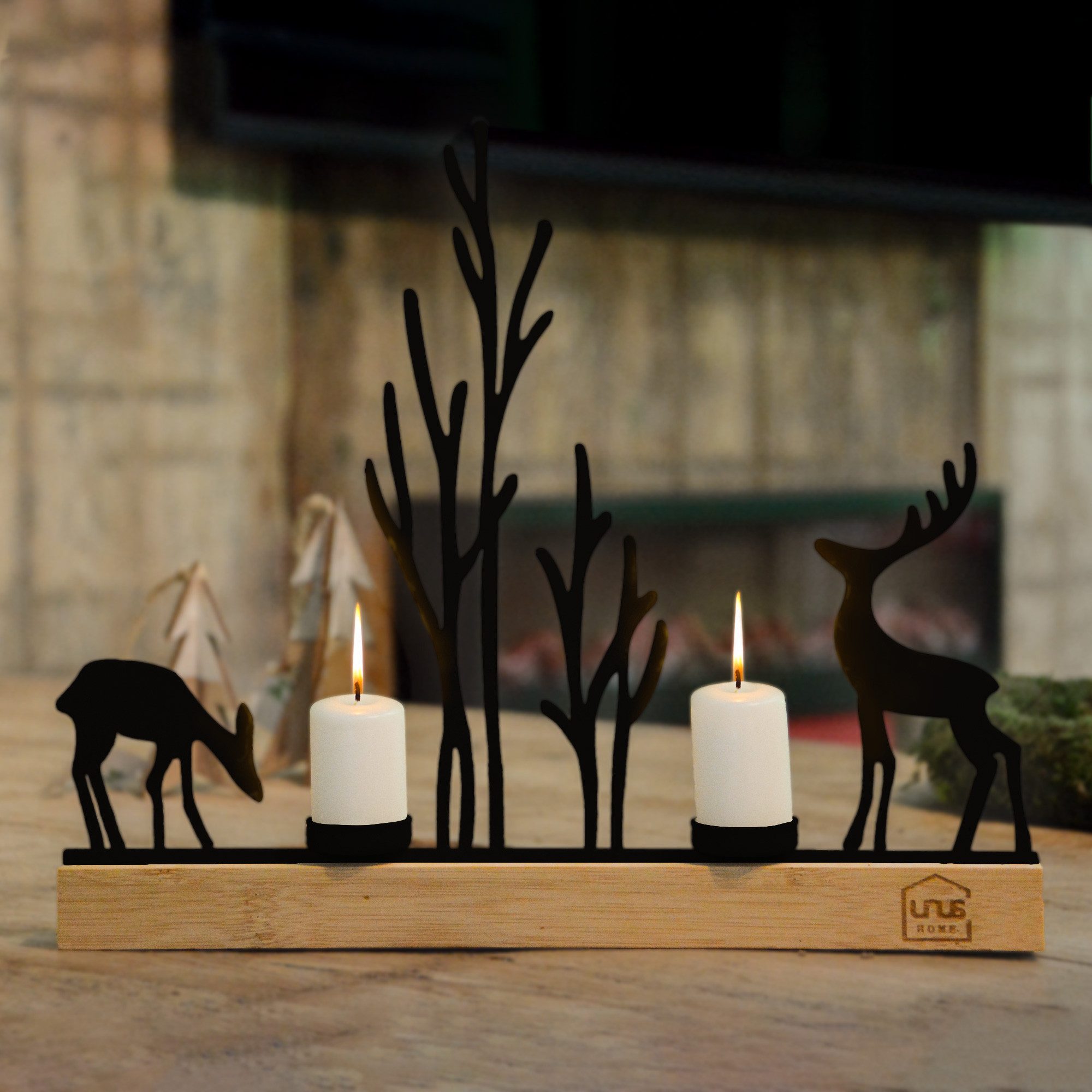 UNUS HOME Dekofigur Silhouette Hirsch Kerzenhalter günstig online kaufen