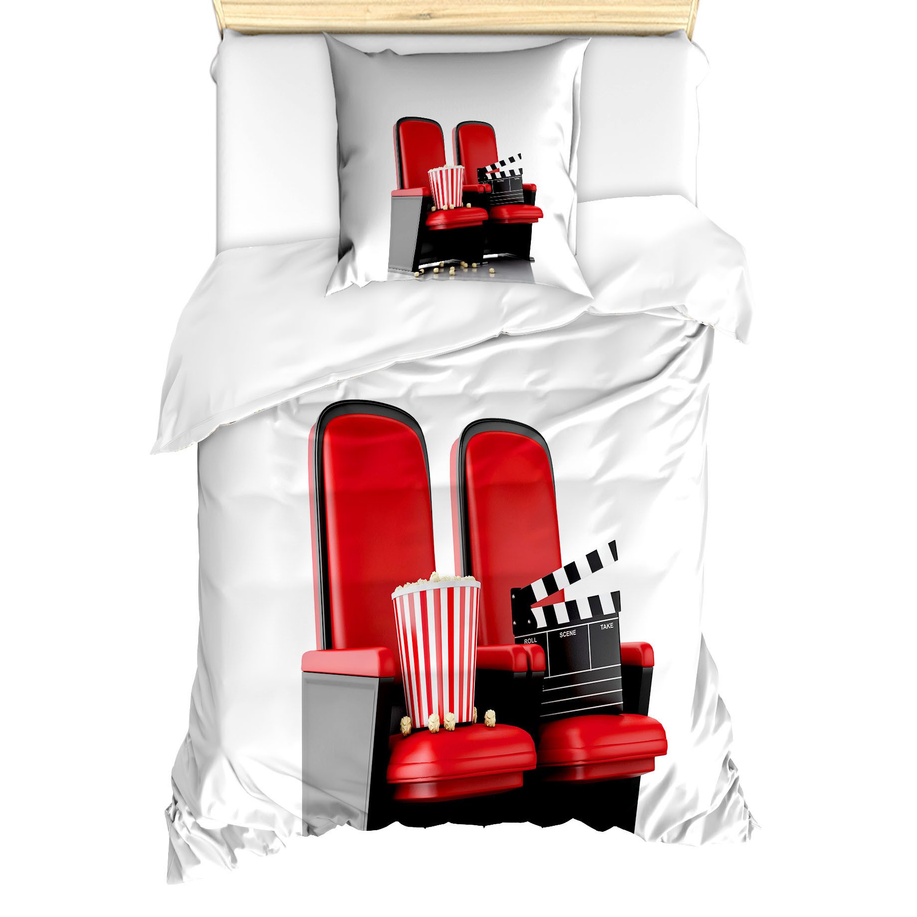 Abakuhaus Постельное белье Milbensicher Всеrgiker geeignet mit Kissenbezug, Microfaser, Kino 3D-Theater-Sitze