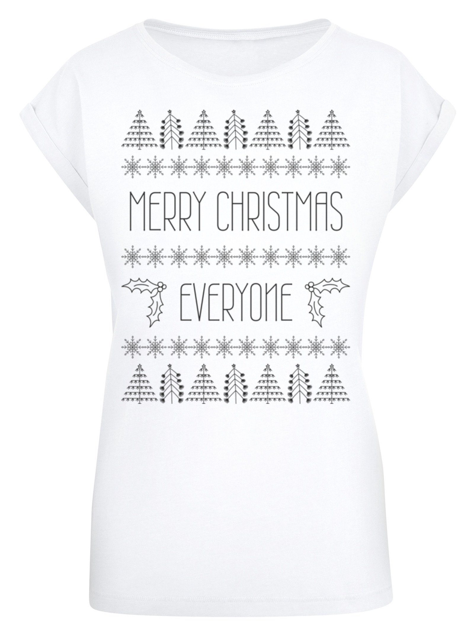 Everyone F4NT4STIC Weihnachten T-Shirt weiß Merry Christmas Print