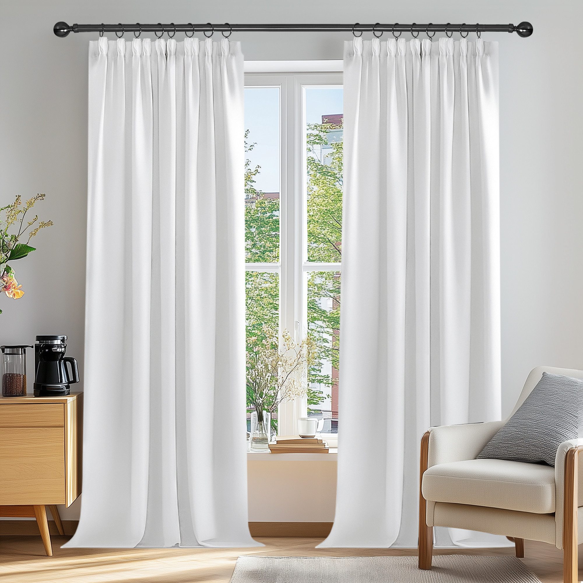 Deconovo Verdunkelungsvorhang Gardinen mit Kräuselband Blickdicht Vorhänge günstig online kaufen