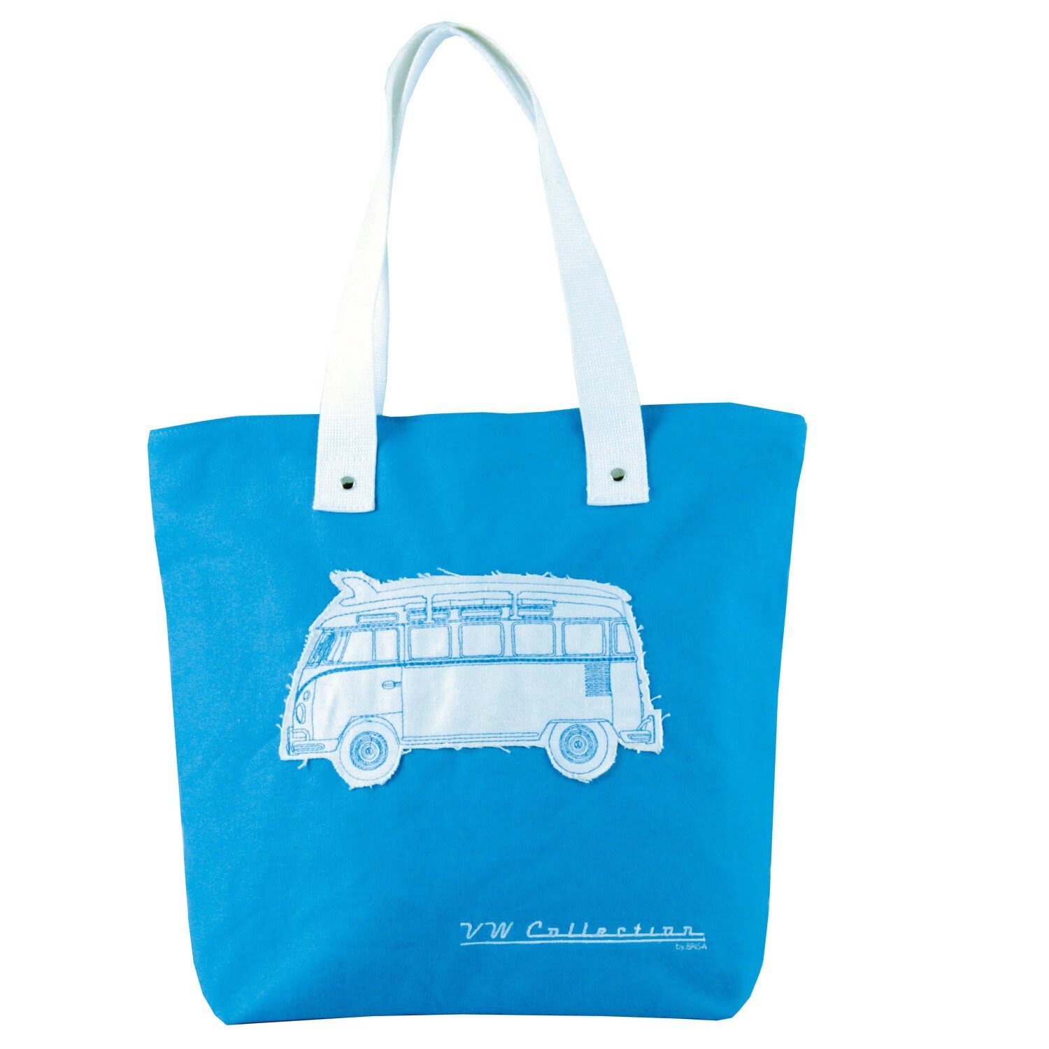 Motive Canvas-Einkaufs-Tüte-Strand-Tasche, by Collection Bus Blau Wiederverwendbare BRISA T1 mit Bulli 17 VW l, Türkis Silhouette in Einkaufsshopper Volkswagen