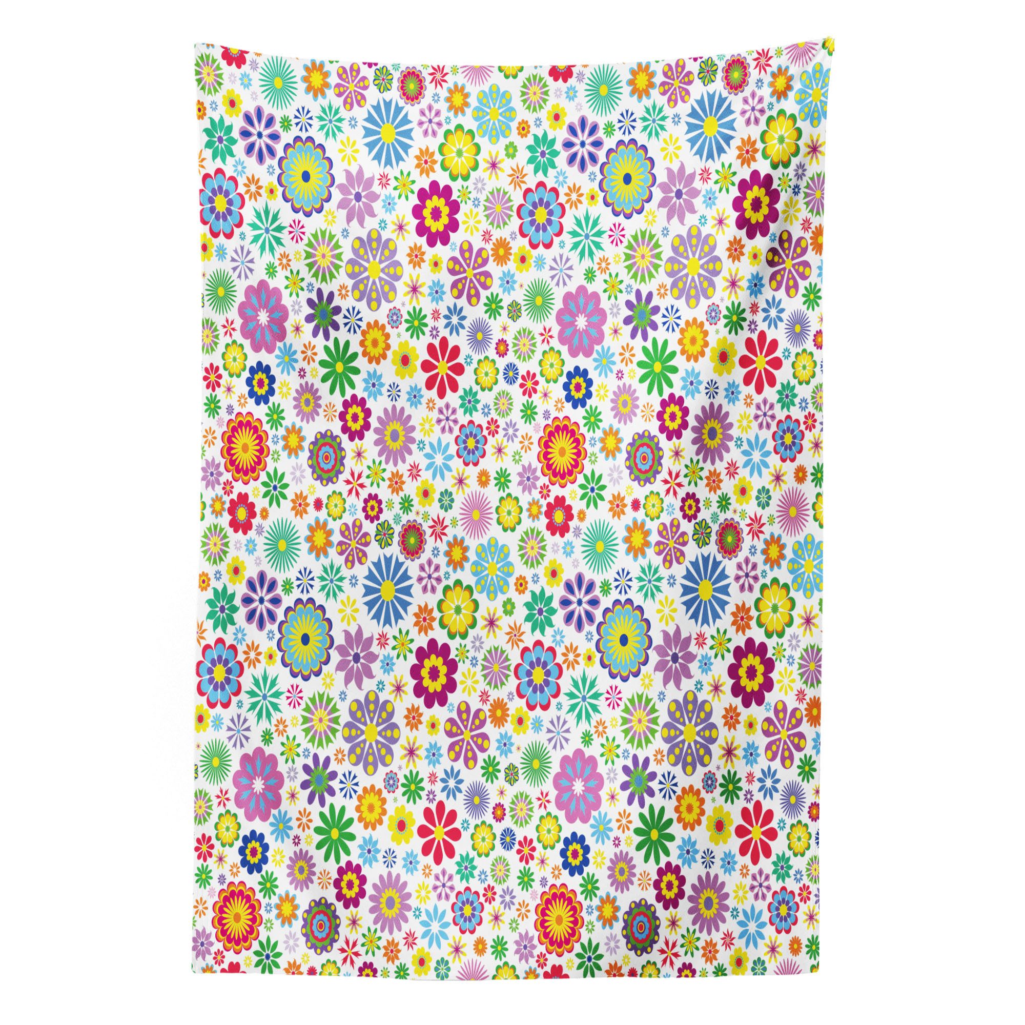 Abakuhaus Wandteppich aus Weiches Mikrofaser Stoff Für das Wohn und Schlafzimmer, rechteckig, Blumen Hippie Fröhlich