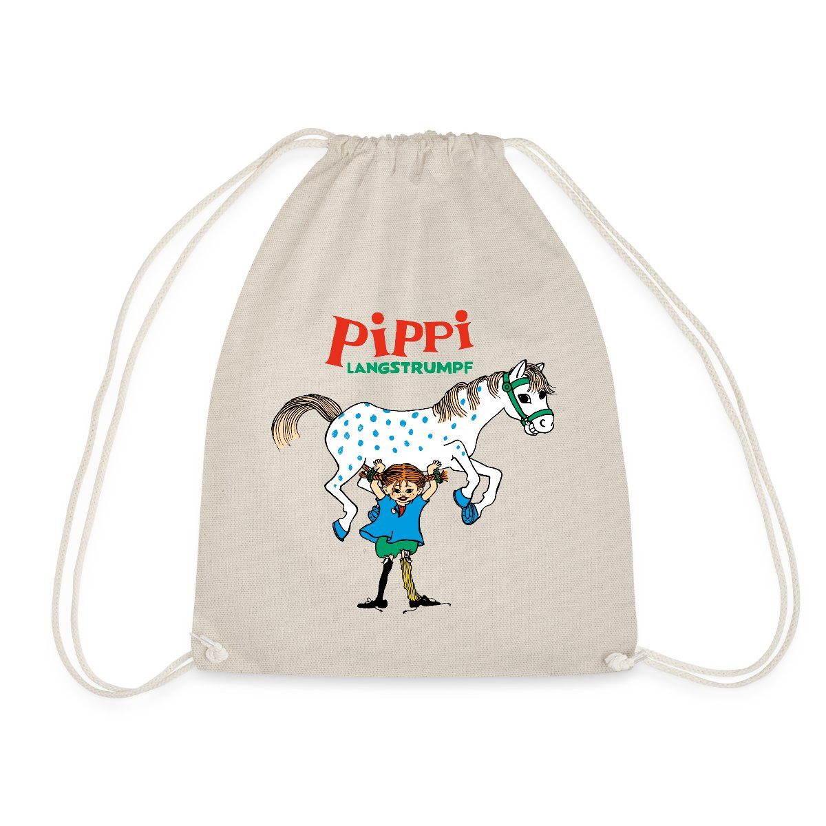 Spreadshirt Turnbeutel Pippi Langstrumpf Pippi Hebt Kleiner Onkel Turnbeutel (1-tlg)