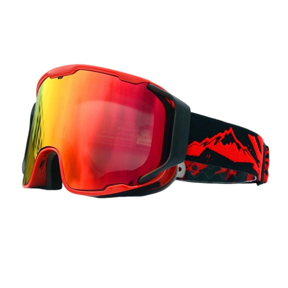 Erwachsene Rouemi doppellagige Rot Skibrille Anti-Beschlag-Skibrille Skibrille,sportliche