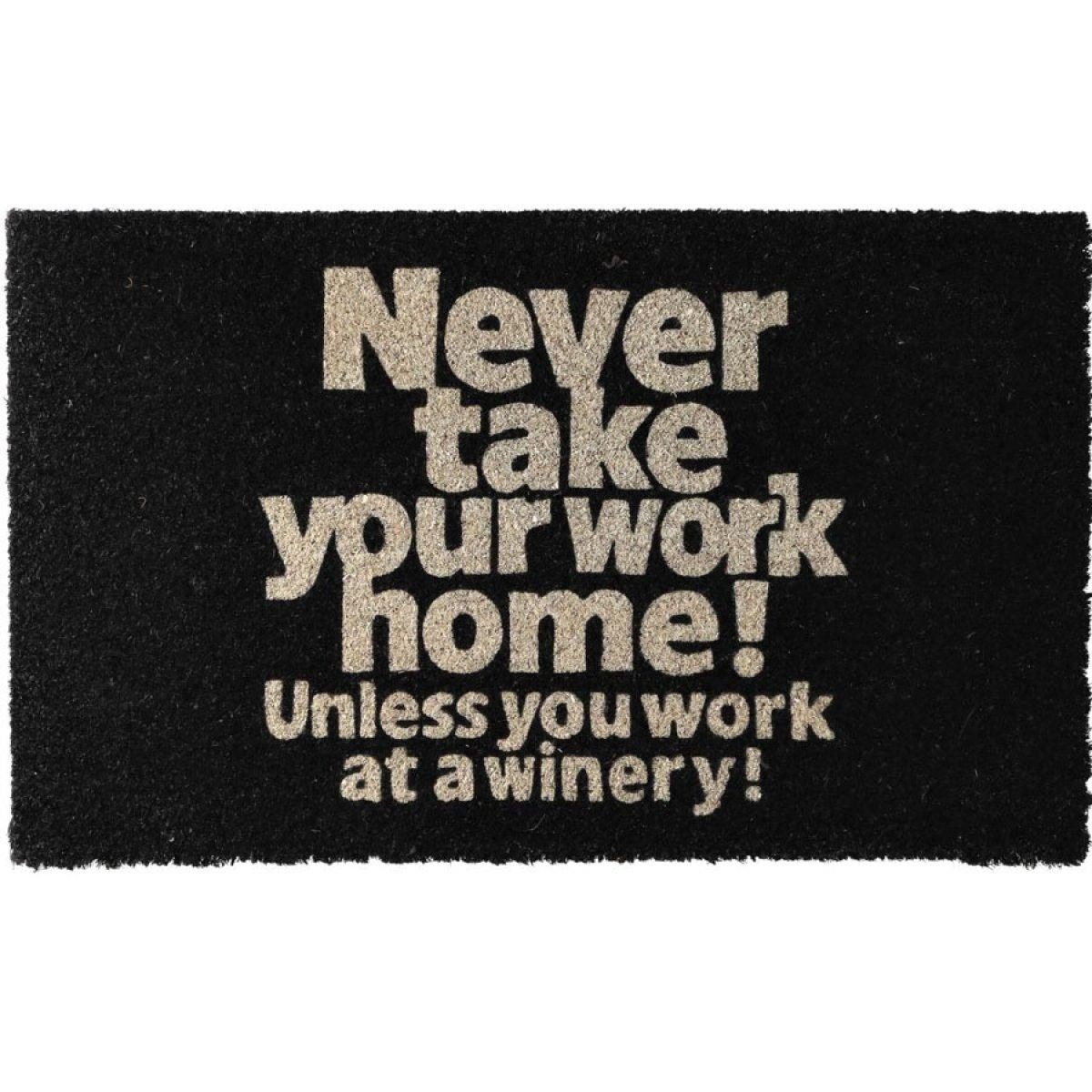 Giftcompany Fußmatte Fußmatte aus Kokosfasern Winery Schwarz (75x45cm)