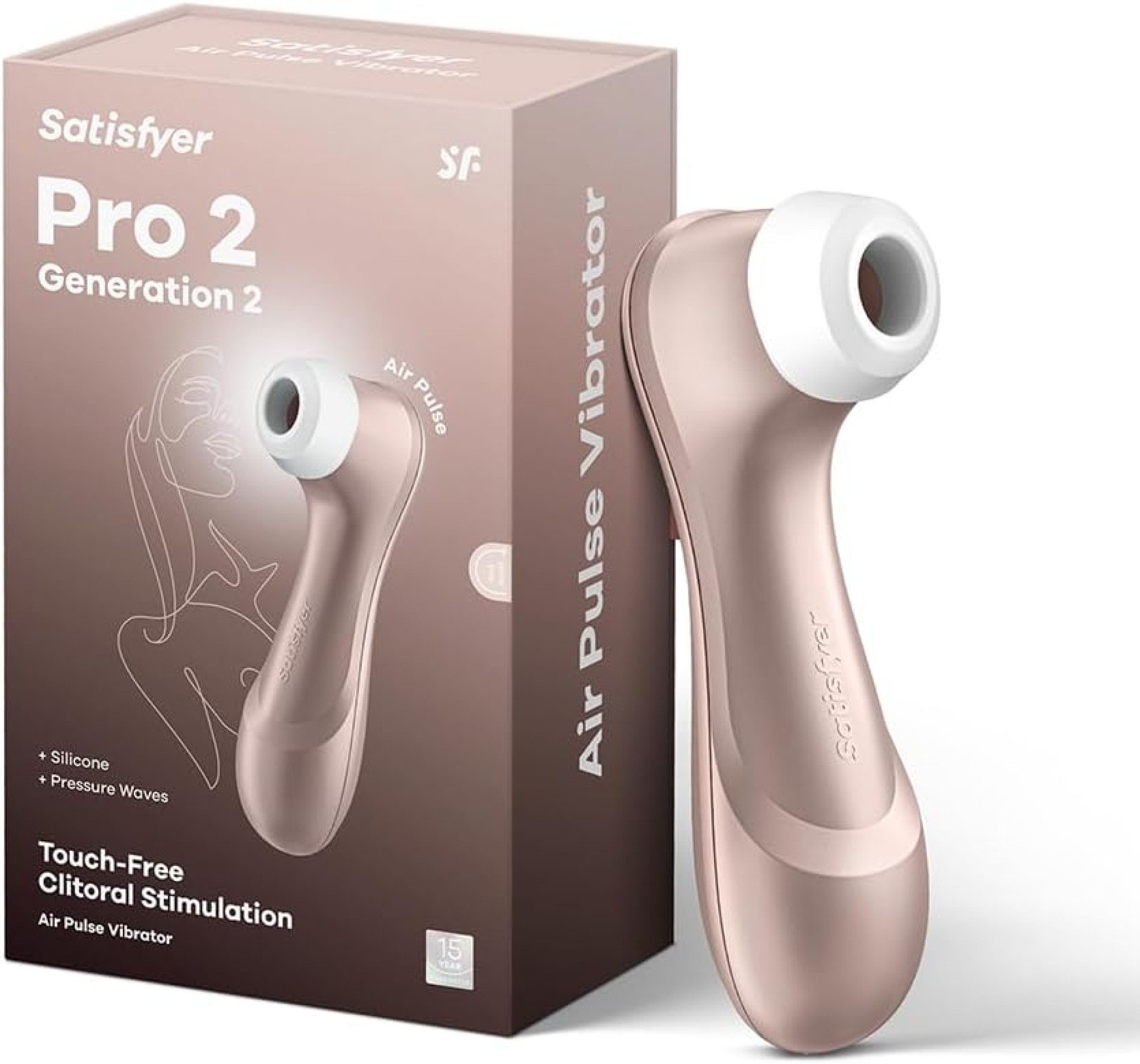Satisfyer Massagegerät Pro 2 – Druckwellen-Stimulator mit Air-Pulse-Technologie, Wellnessgerät, 11 Intensitäten & Wasserdicht IPX7