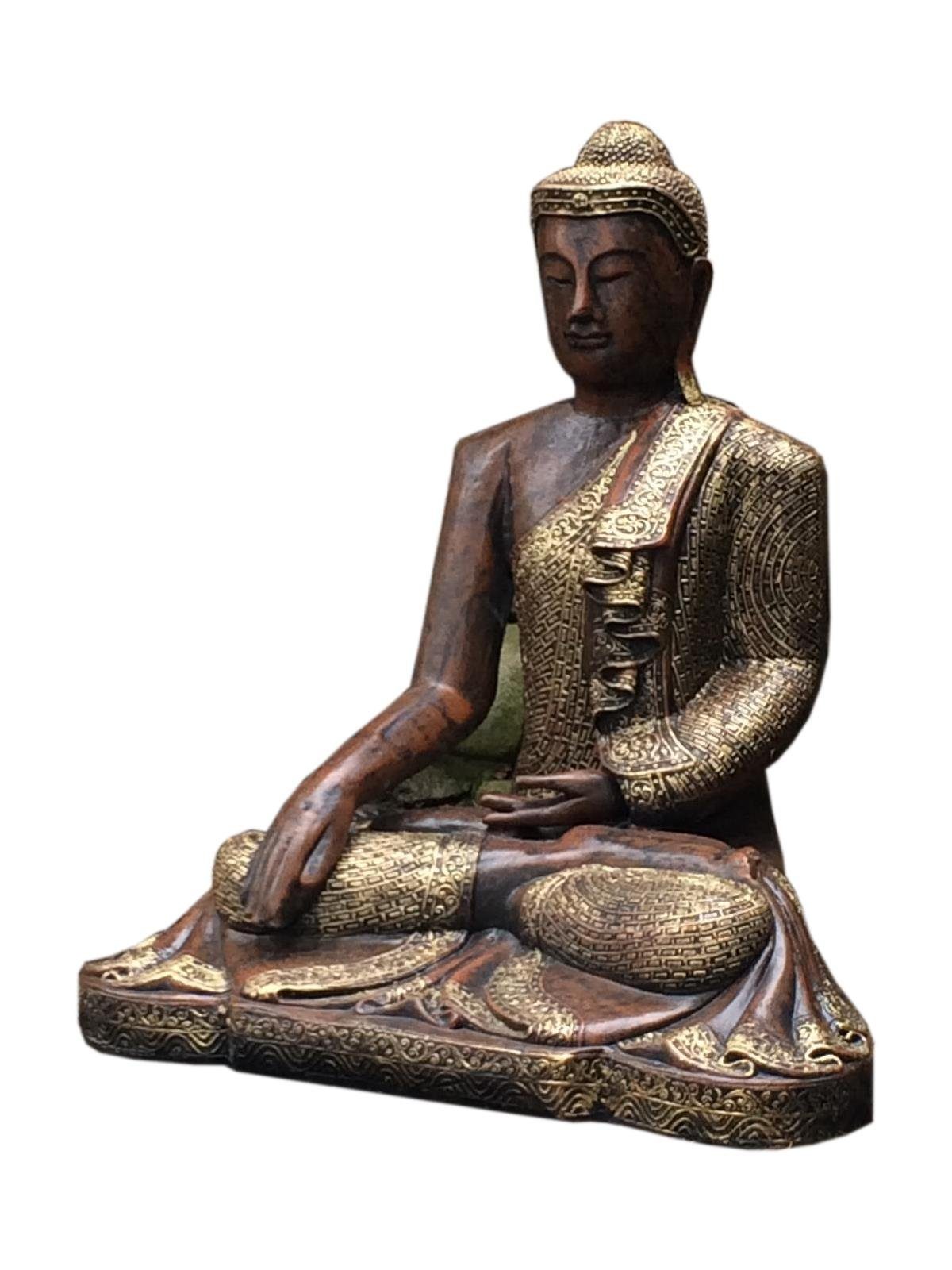 Antikes Wohndesign Gartenfigur Sitzender Thai Buddha Gottheit Statue Gartenfigur Feng Shui