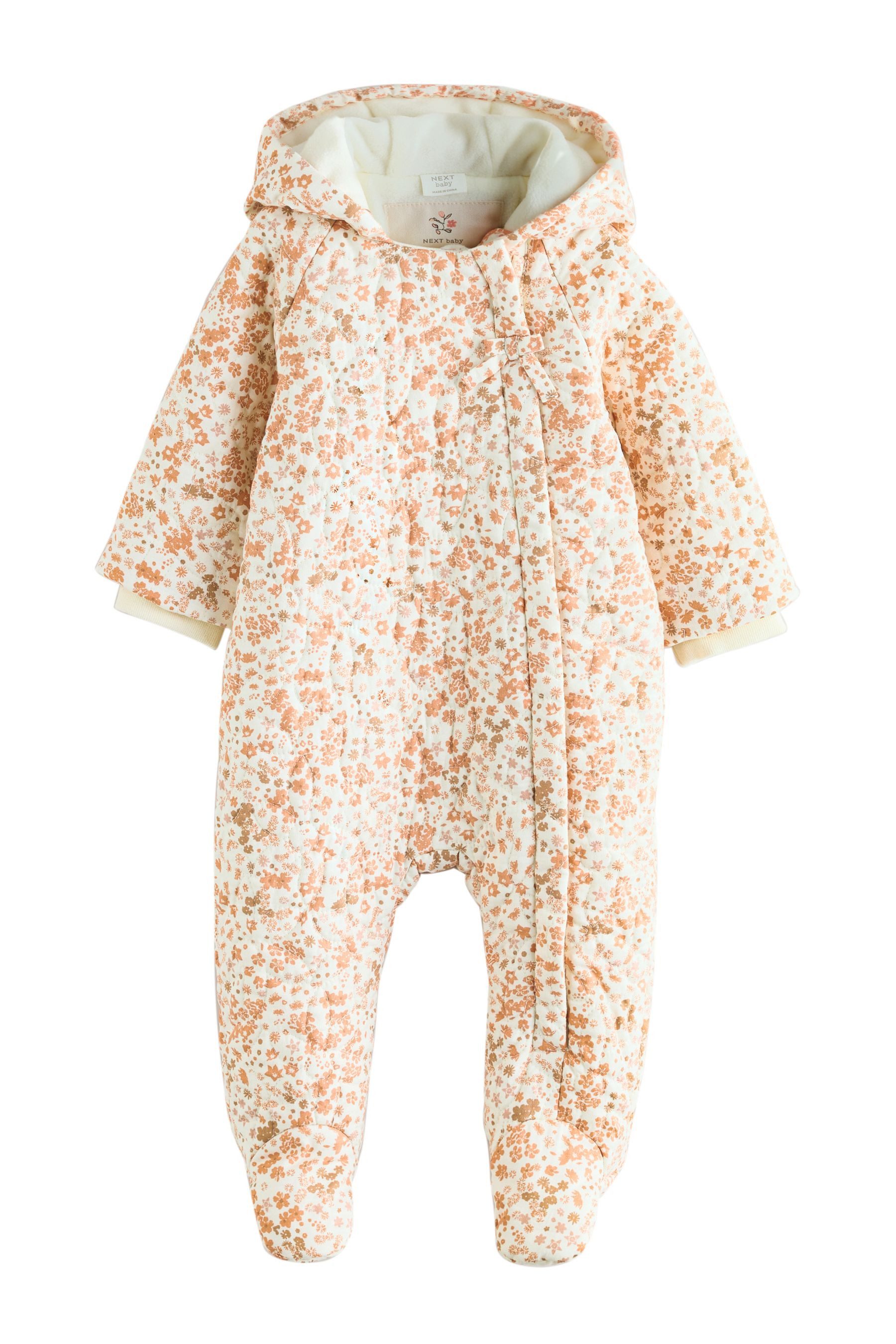 Overall Baby-Strampler mit Kapuze aus Knitterstoff