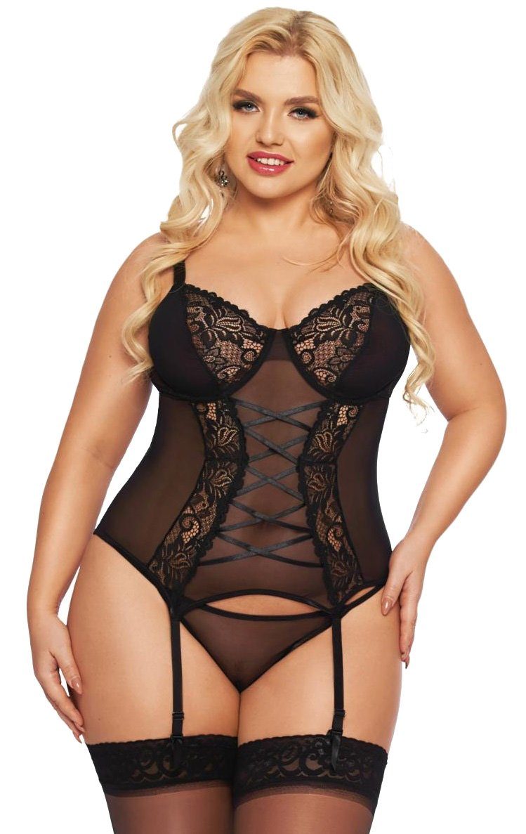 Verlockendes aus Strapshemd Dessous schwarz und Softline Body String, Reizwäsche Set