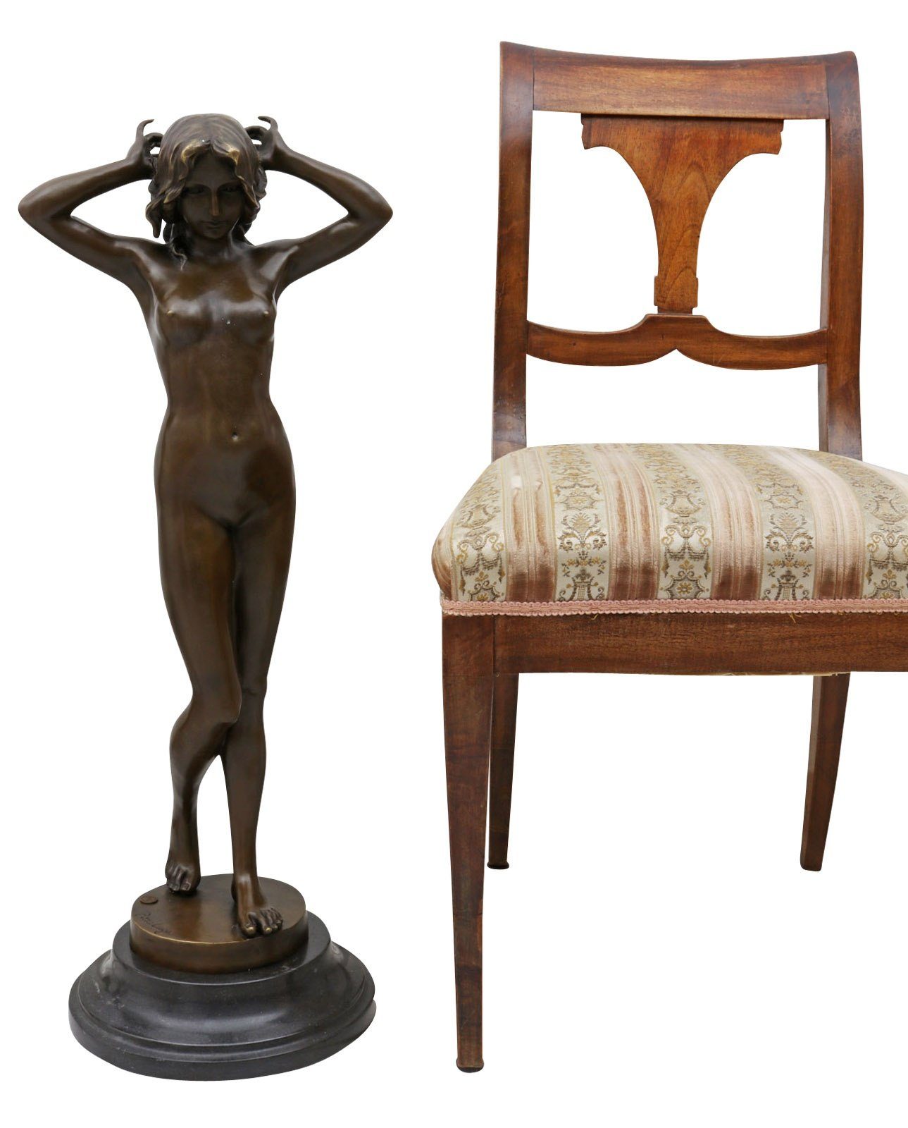 Erotik Sta Figur Kunst Bronze Skulptur erotische Antik-Stil Frau Bronzeskulptur Aubaho