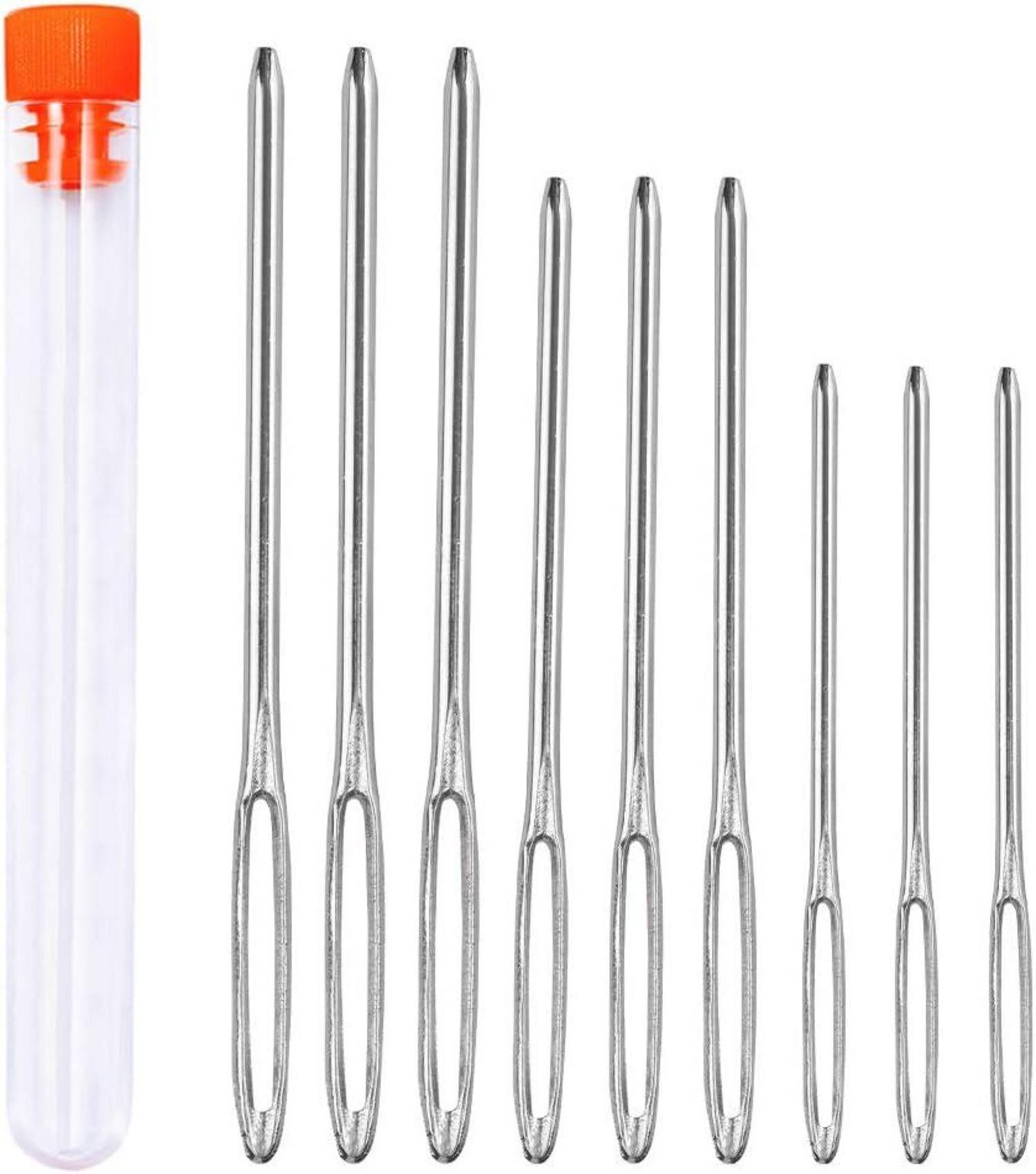 LuxusKollektion Nähnadeln 9-teiliges Nähen Иглы Set mit großen Augen - Leder Nähen Иглы Set