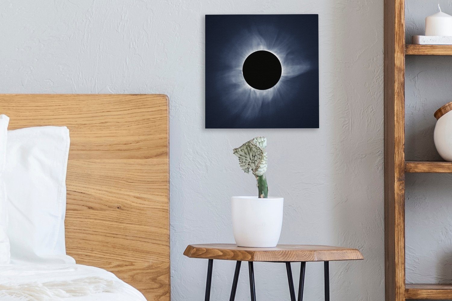OneMillionCanvasses® Leinwandbild für Schlafzimmer Blaue Sonnenfinsternis, der Leinwand Bilder St), Schirme (1 Wohnzimmer bei