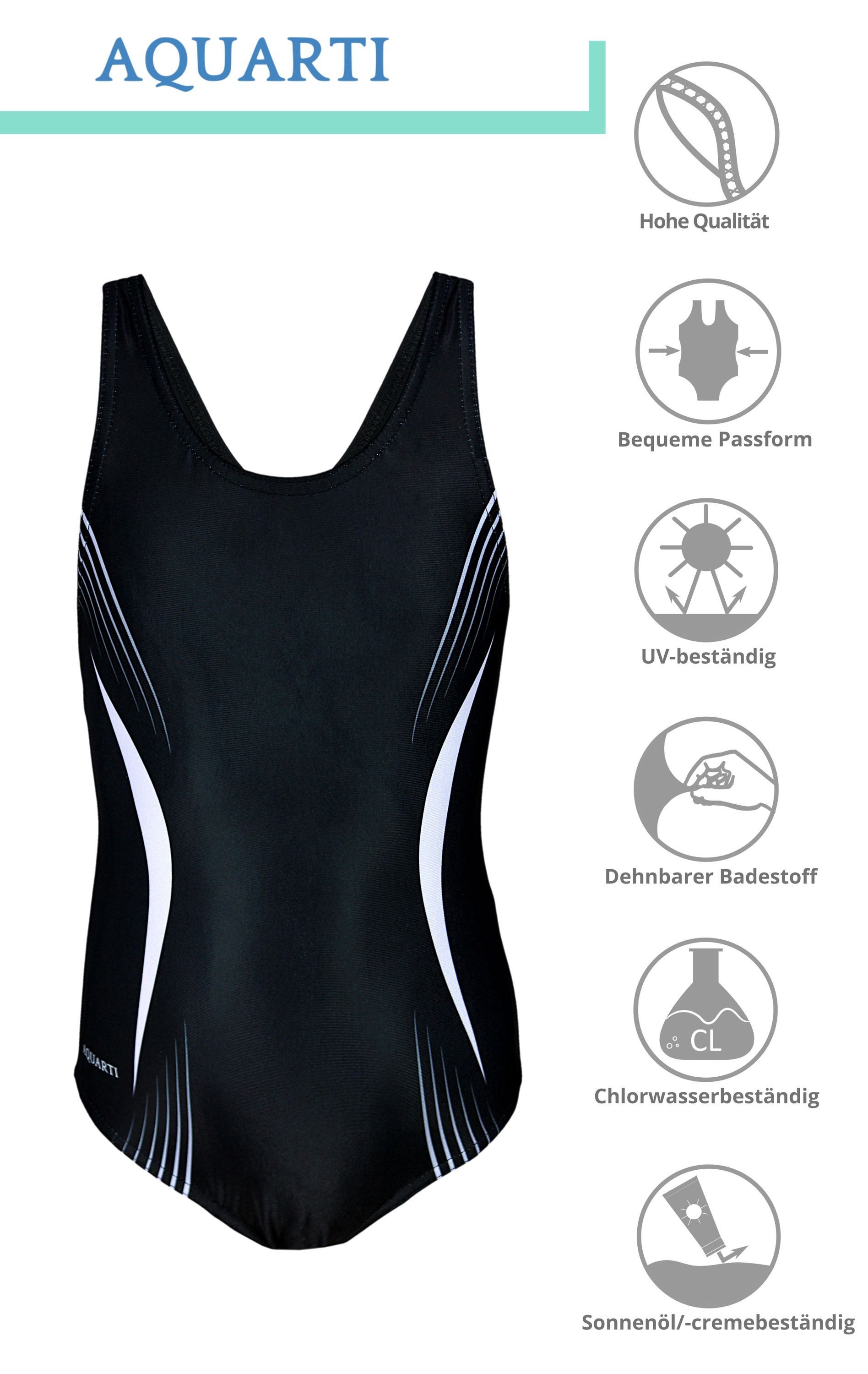 Aquarti Badeanzug Mädchen Badeanzug Chlorresistent Schwimmanzug Muscleback Wettkampf