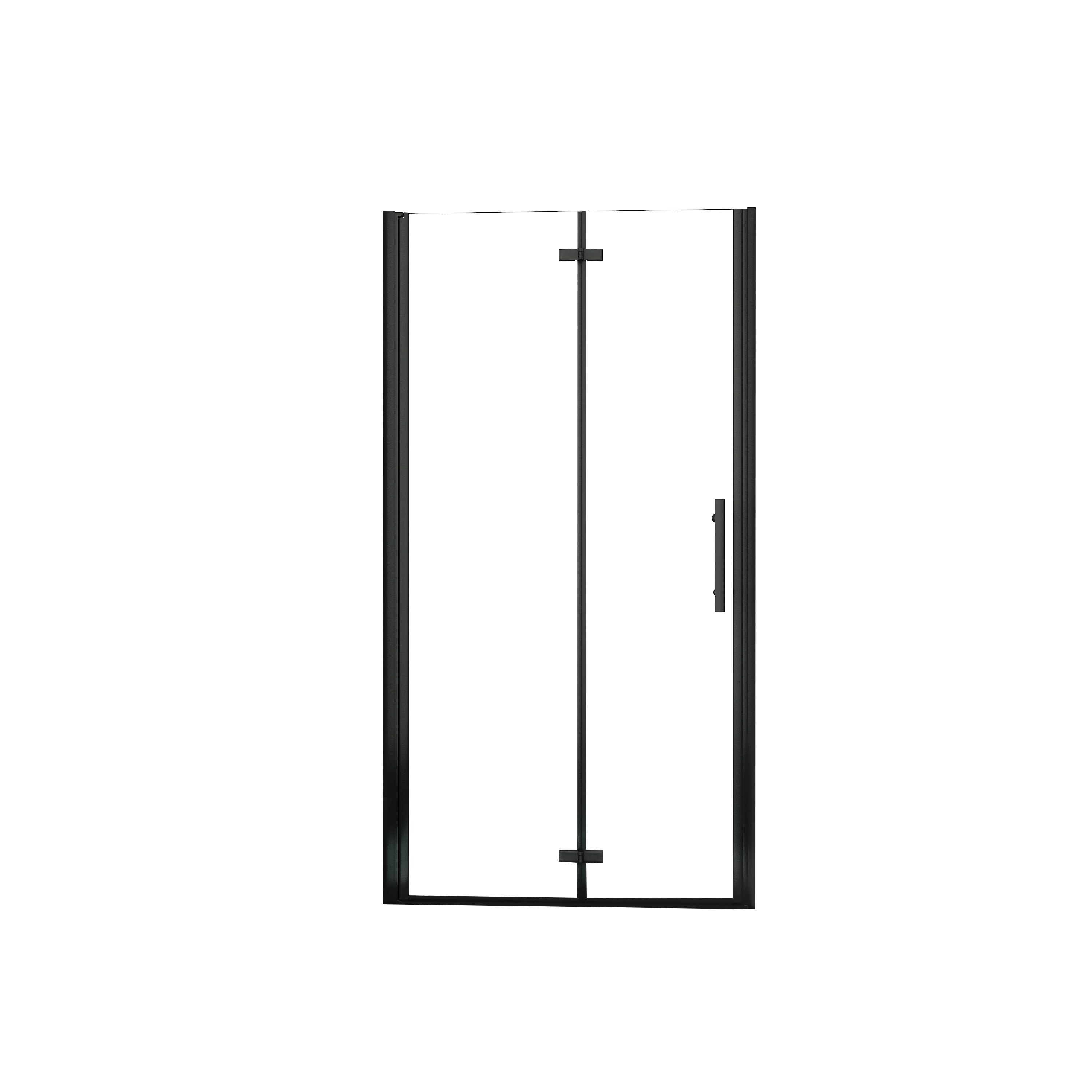 Duschparadies Dusch-Falttür Nischentür 185cm Schwarz Scharniertür Duschabtrennung Duschtür 6 ESG, 70x185 cm, Easyclean Sicherheitsglas, …